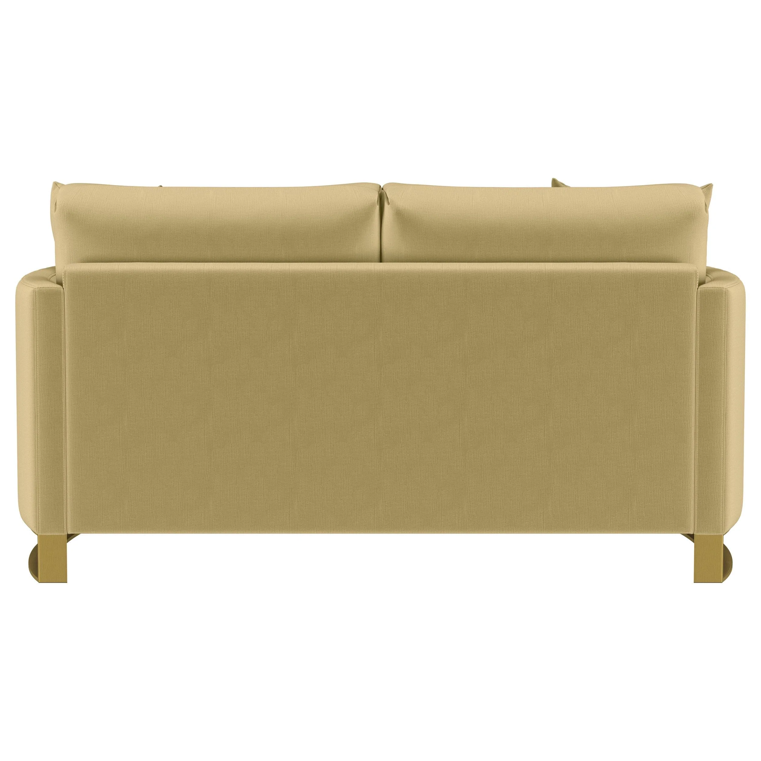 Corliss Camel Velvet Curved Track Arm Loveseat - Image 8