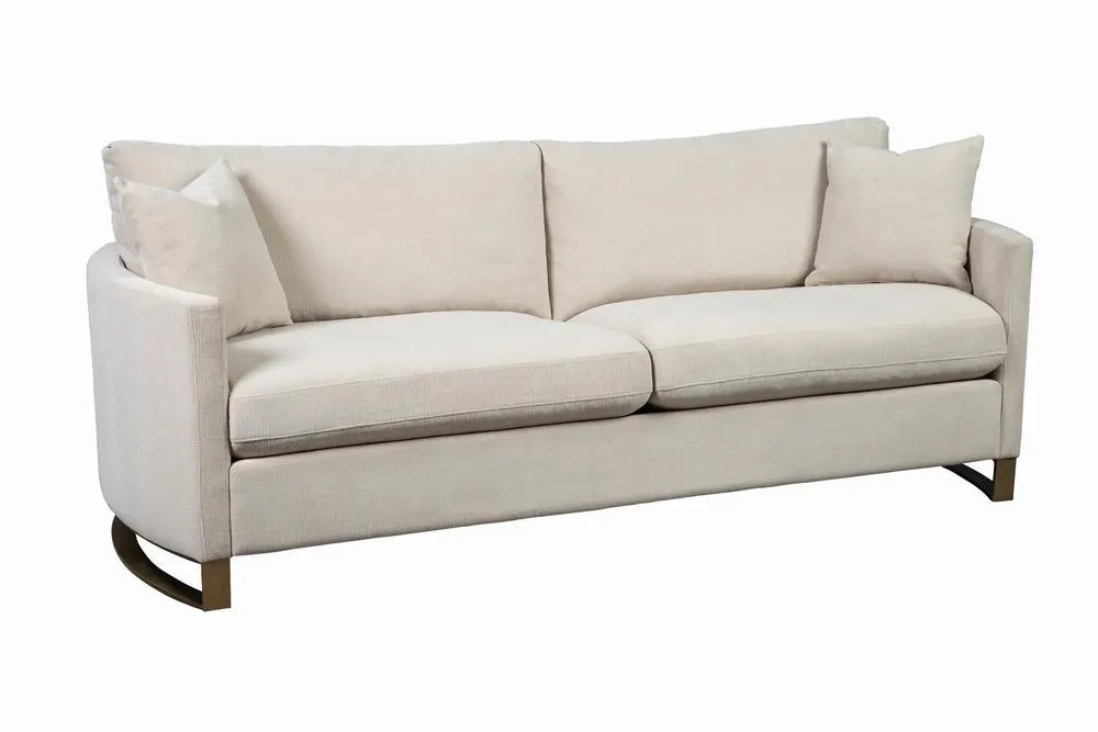 Corliss Upholstered Curved Track Arm Sofa Beige - Image 3