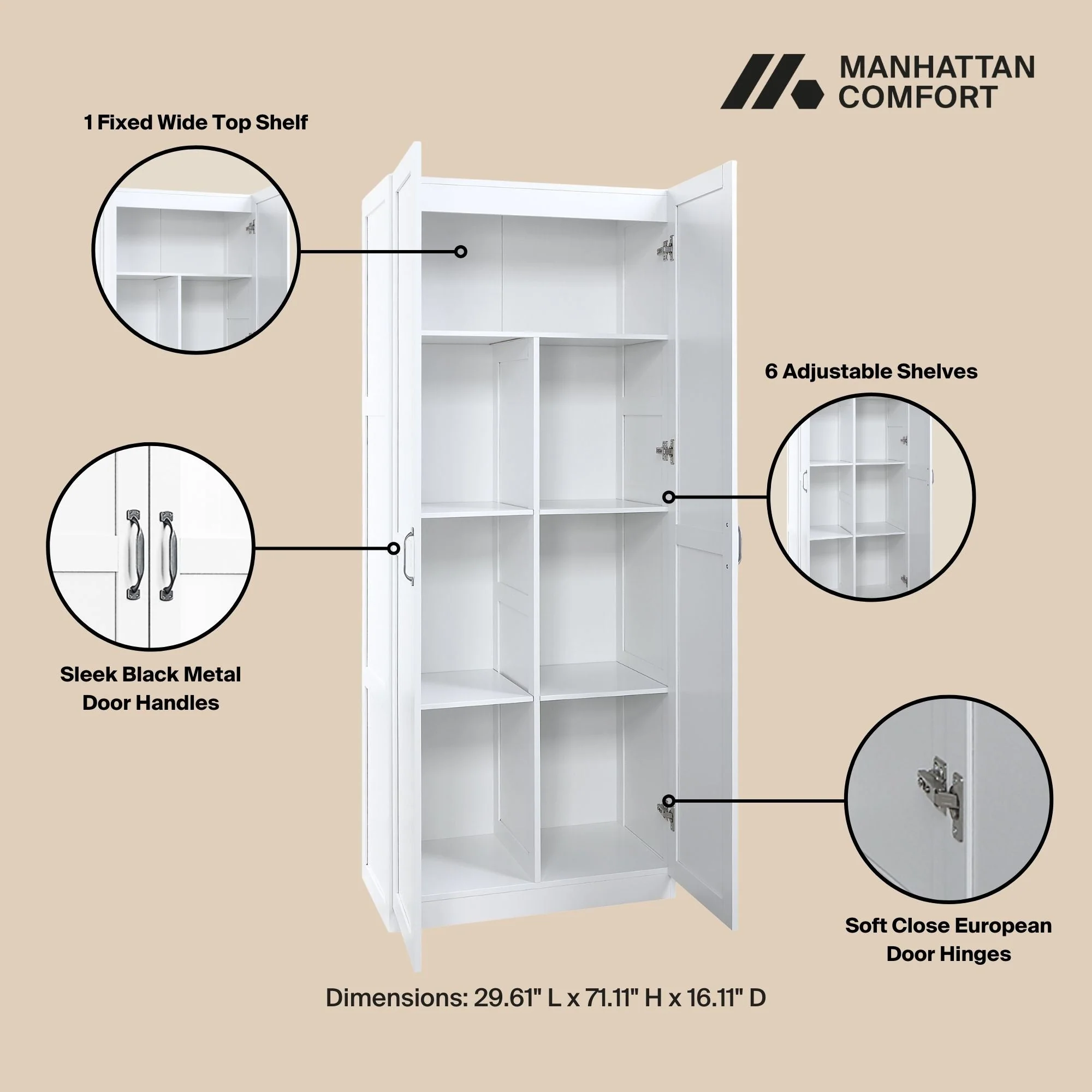Cornelia Storage Closet 1.0 in White - Image 4