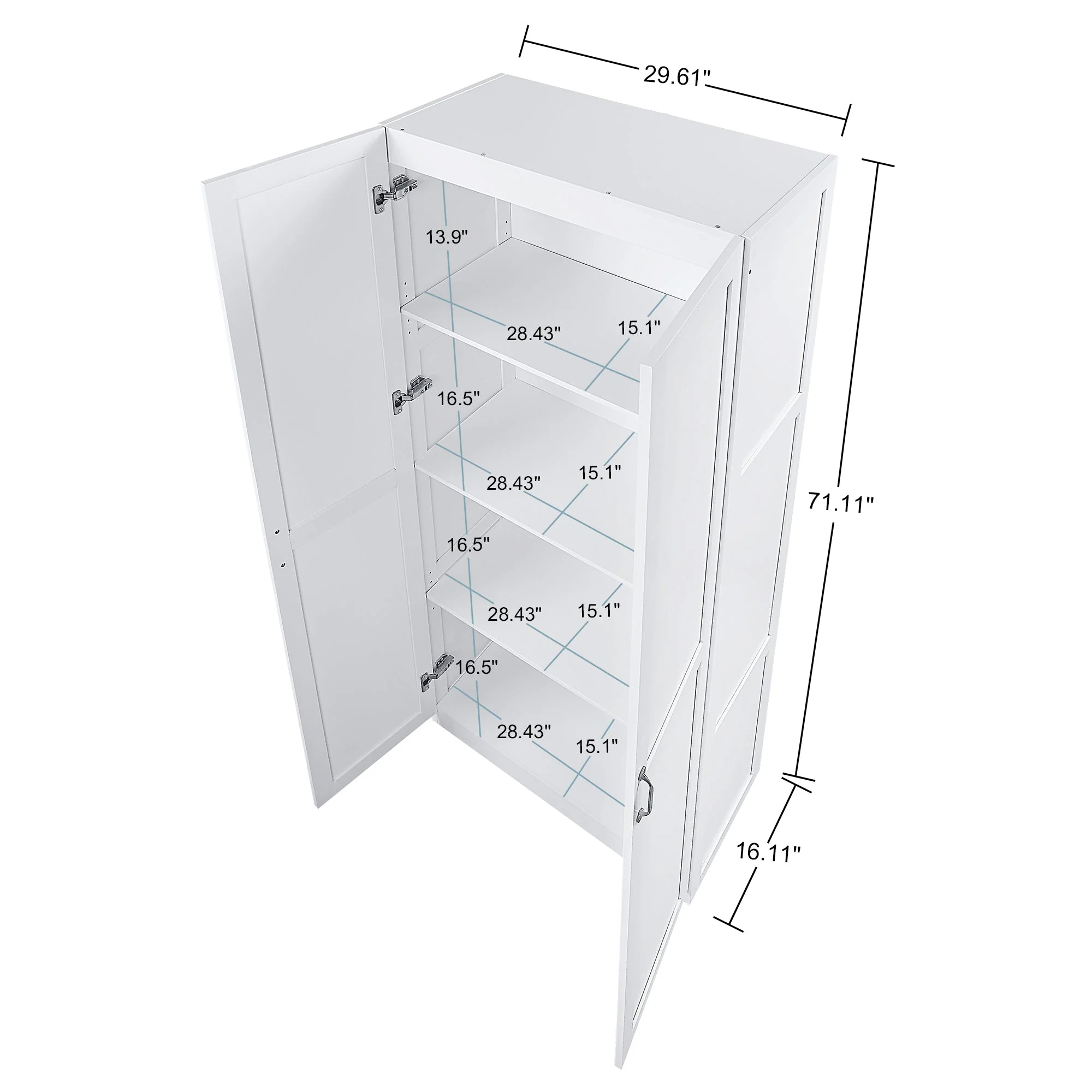 Cornelia Storage Closet 2.0 in White (set of 2) - Image 3