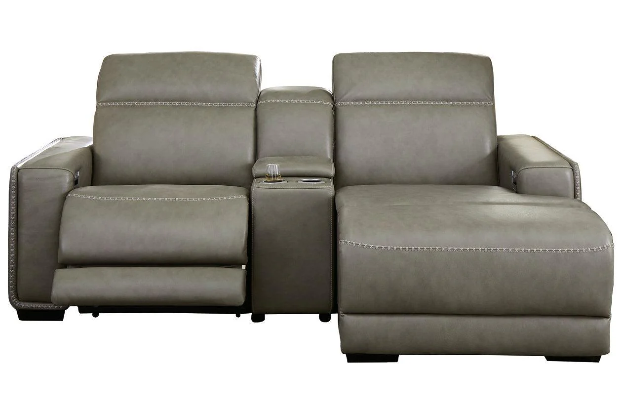 Correze 3-Piece Dual Power Leather Reclining Modular Sectional - Image 5