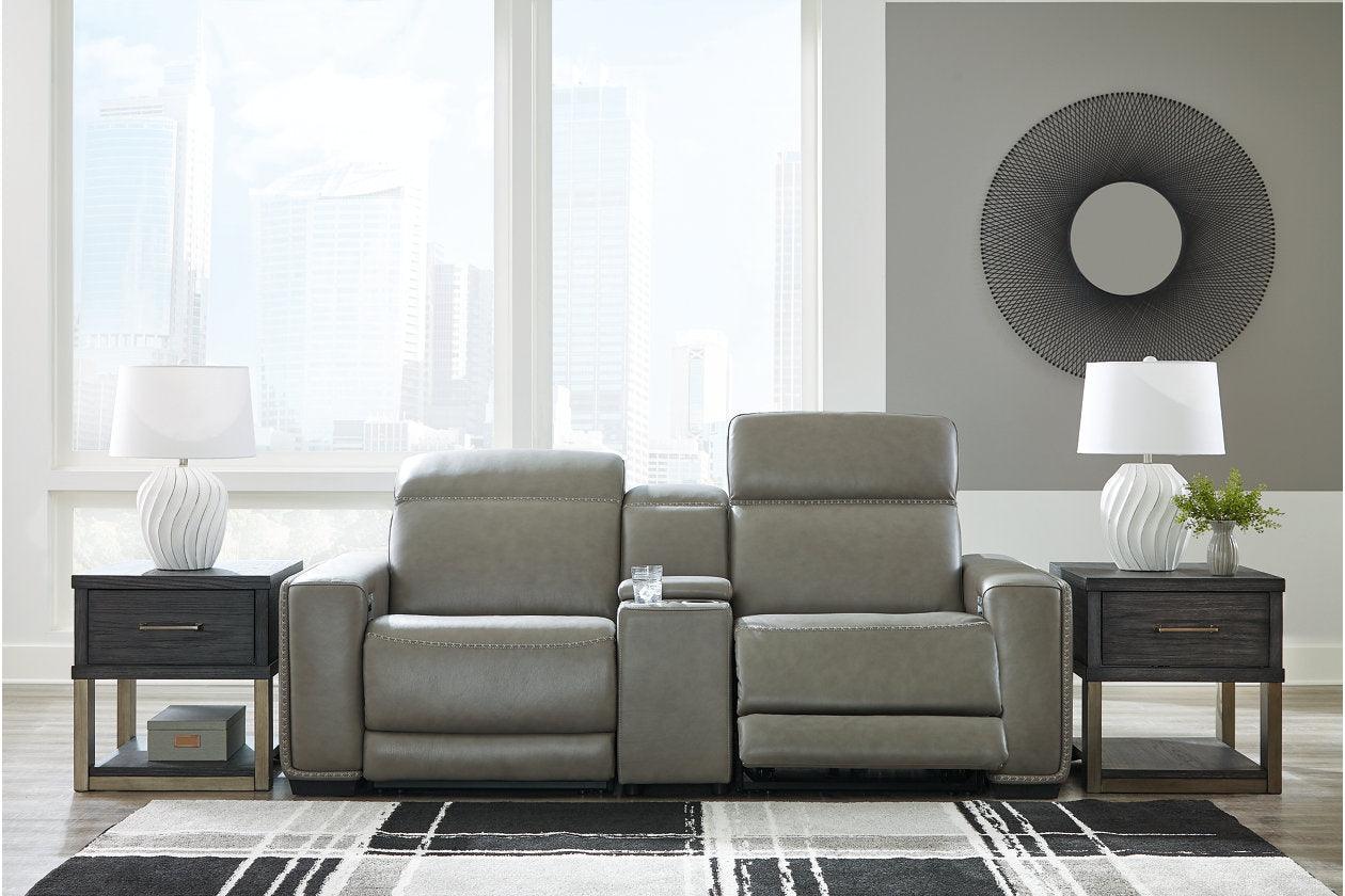 Correze Gray 3-Piece Power Reclining Sectional Loveseat - Image 6