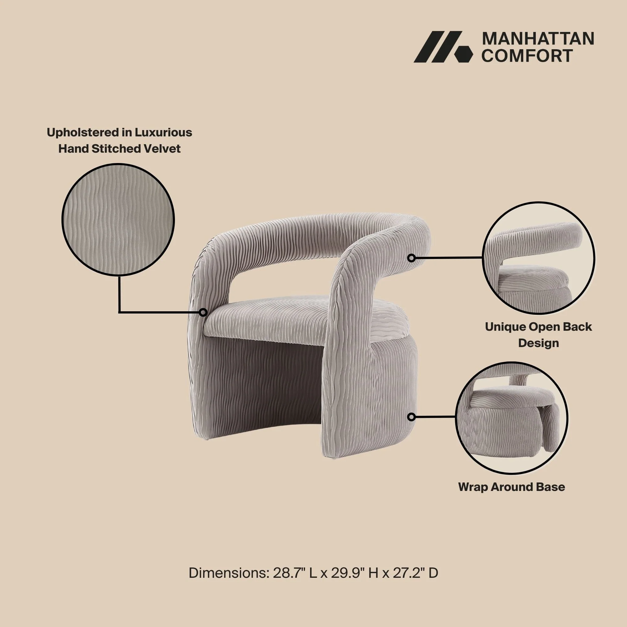 Corvette Dining Chair in Dove - Image 4