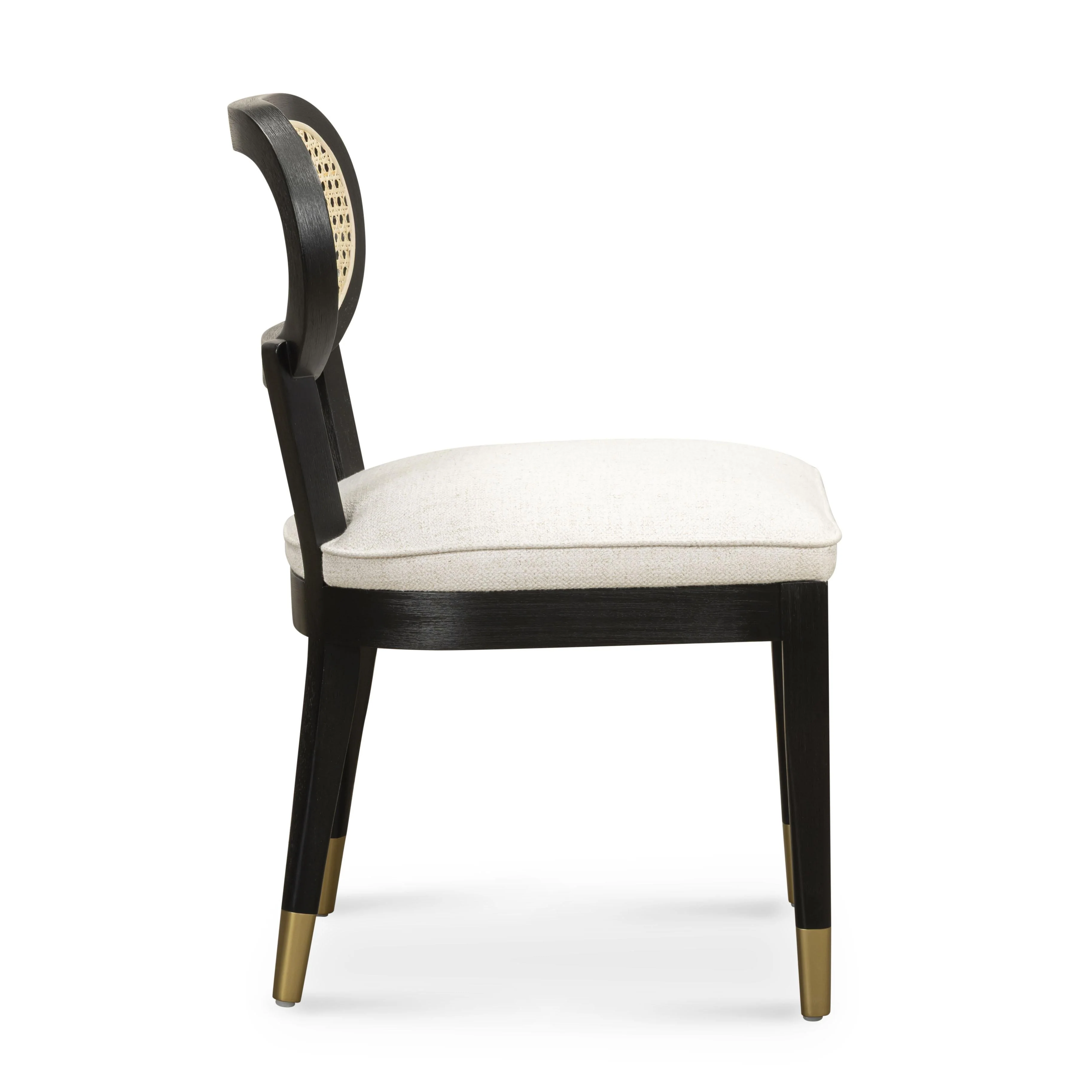 Cosette Black Dining Chair in Cream Performance Linen - Image 4