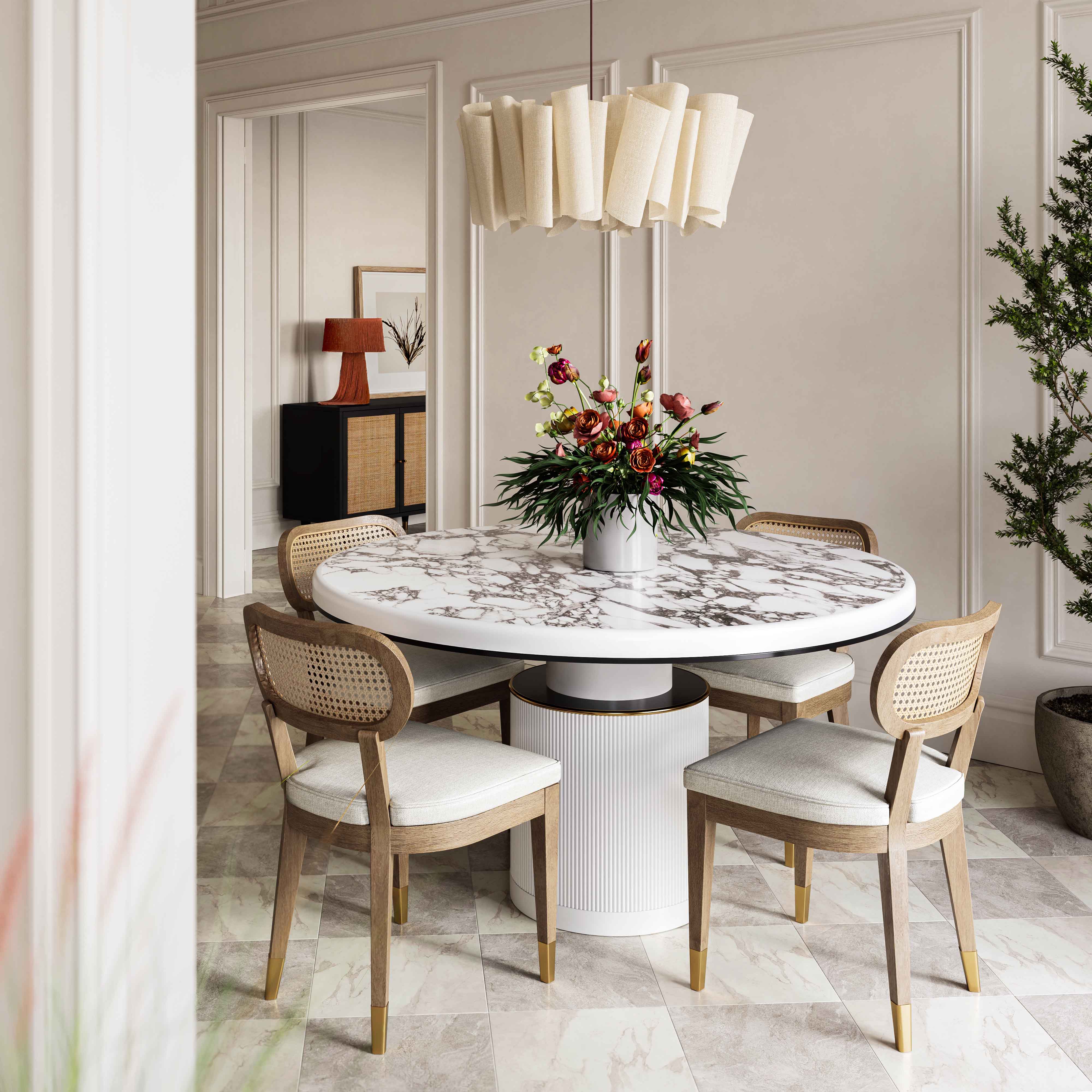 Cosette Performance Linen Dining Chair - Image 2