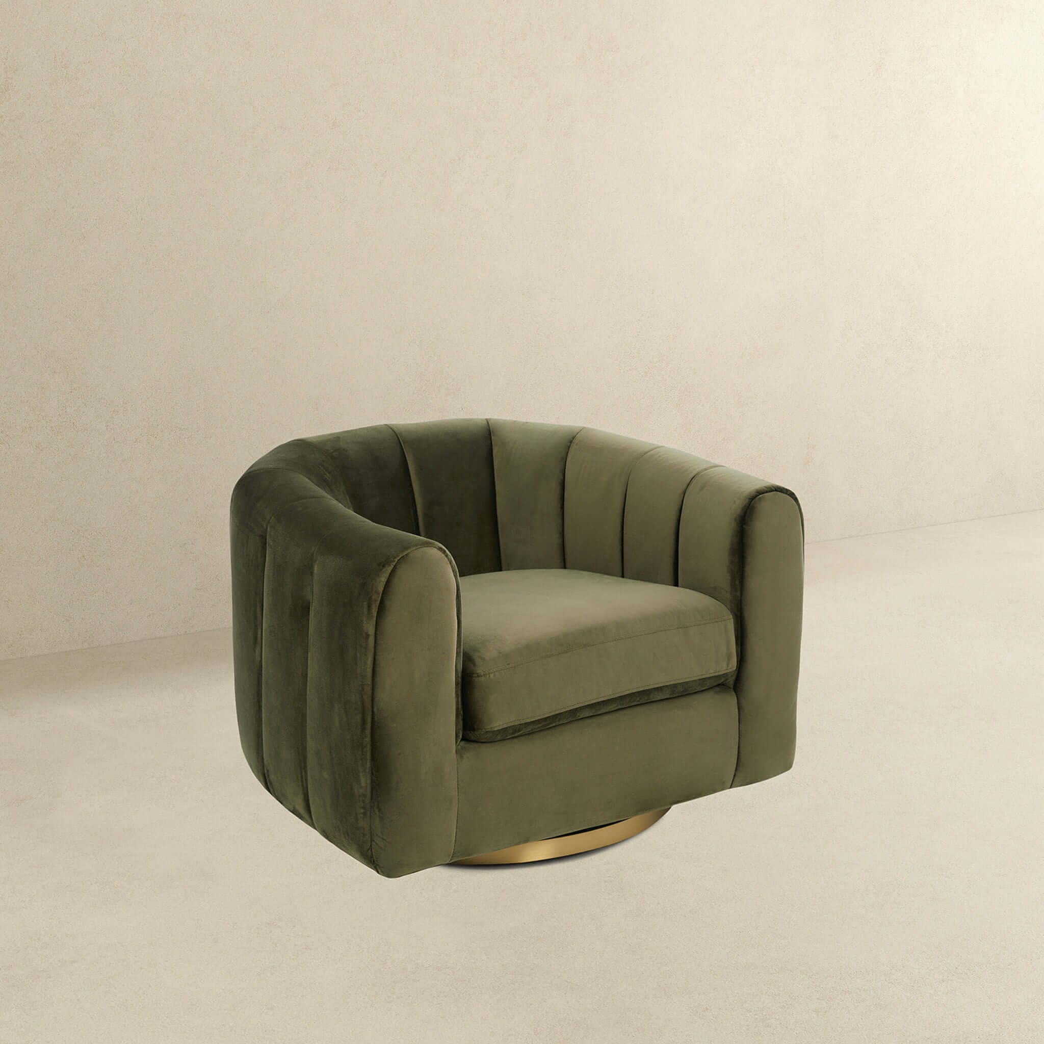 Cosey Green Velvet Swivel Chair - Image 2