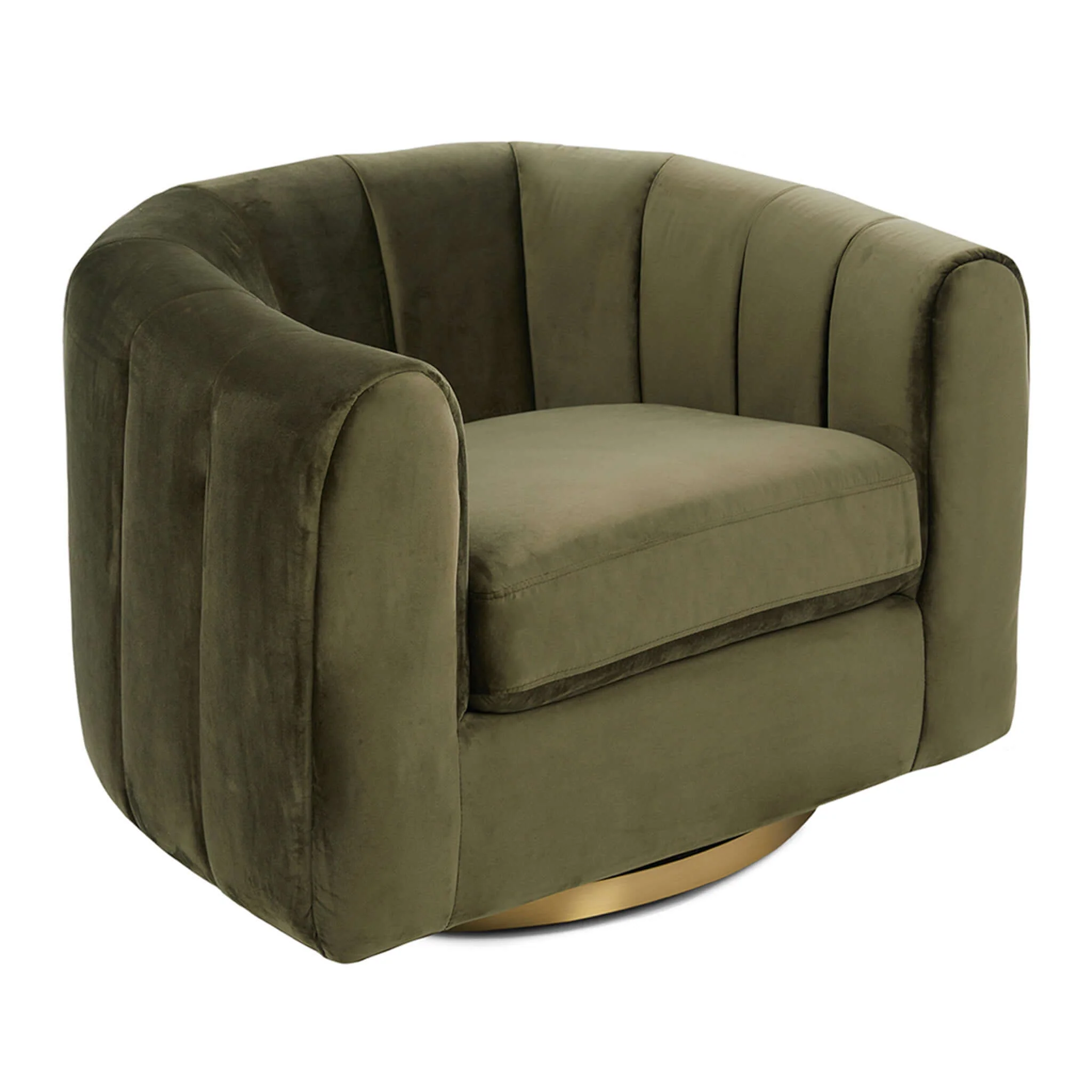 Cosey Green Velvet Swivel Chair - Image 5