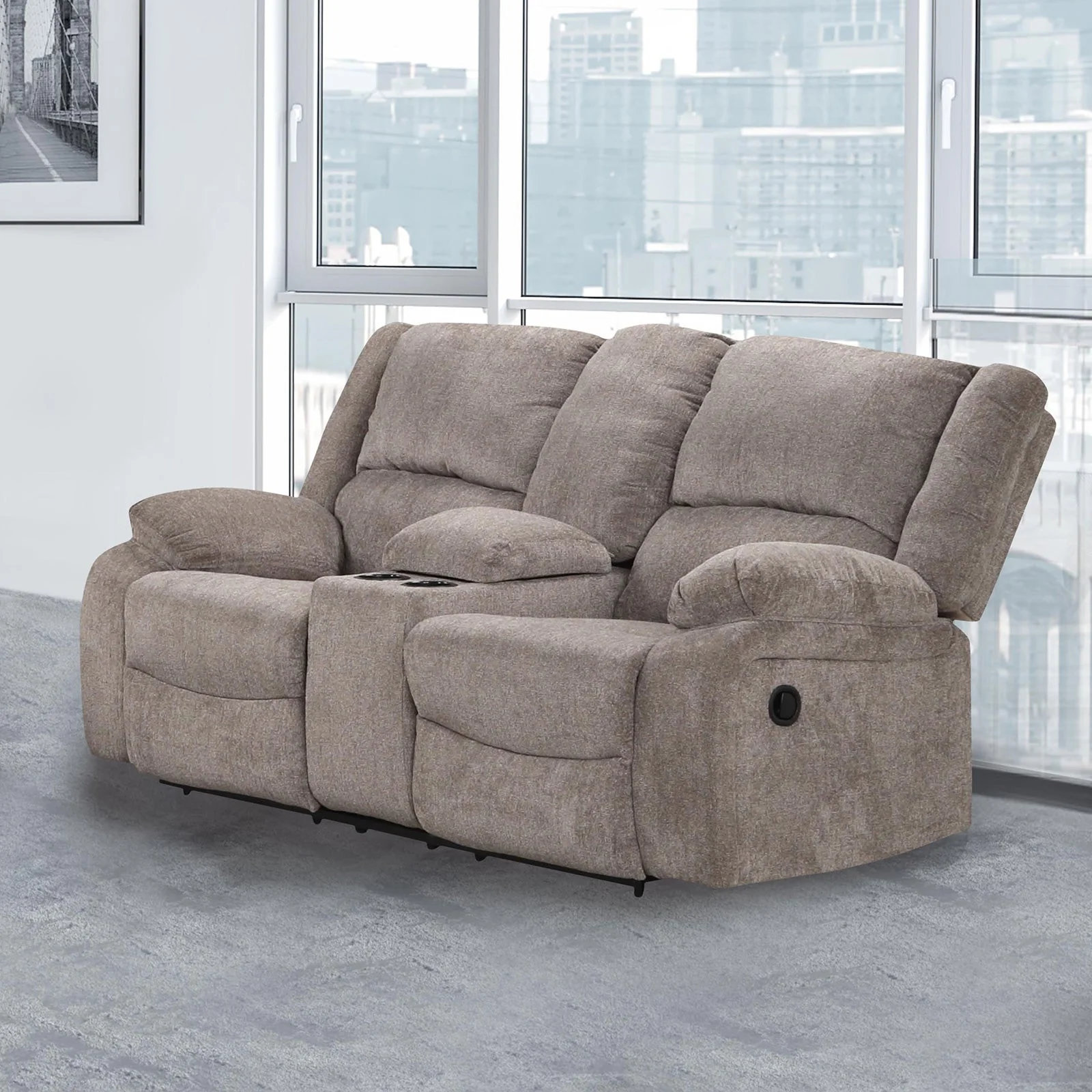 Cosimo Mocha 3-Piece Reclining Living Room Set - Image 3