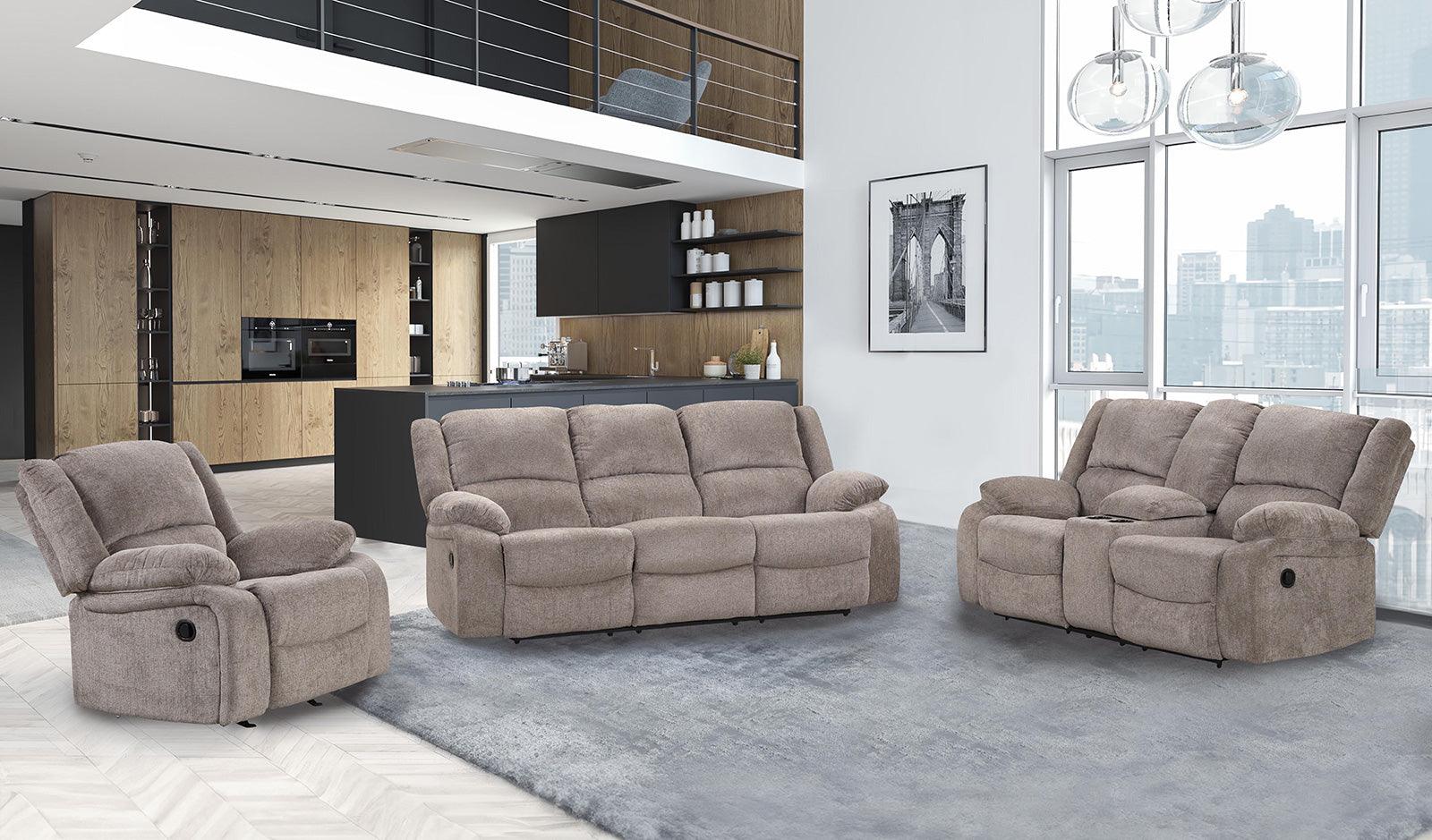 Cosimo Mocha Manual Loveseat - Image 3