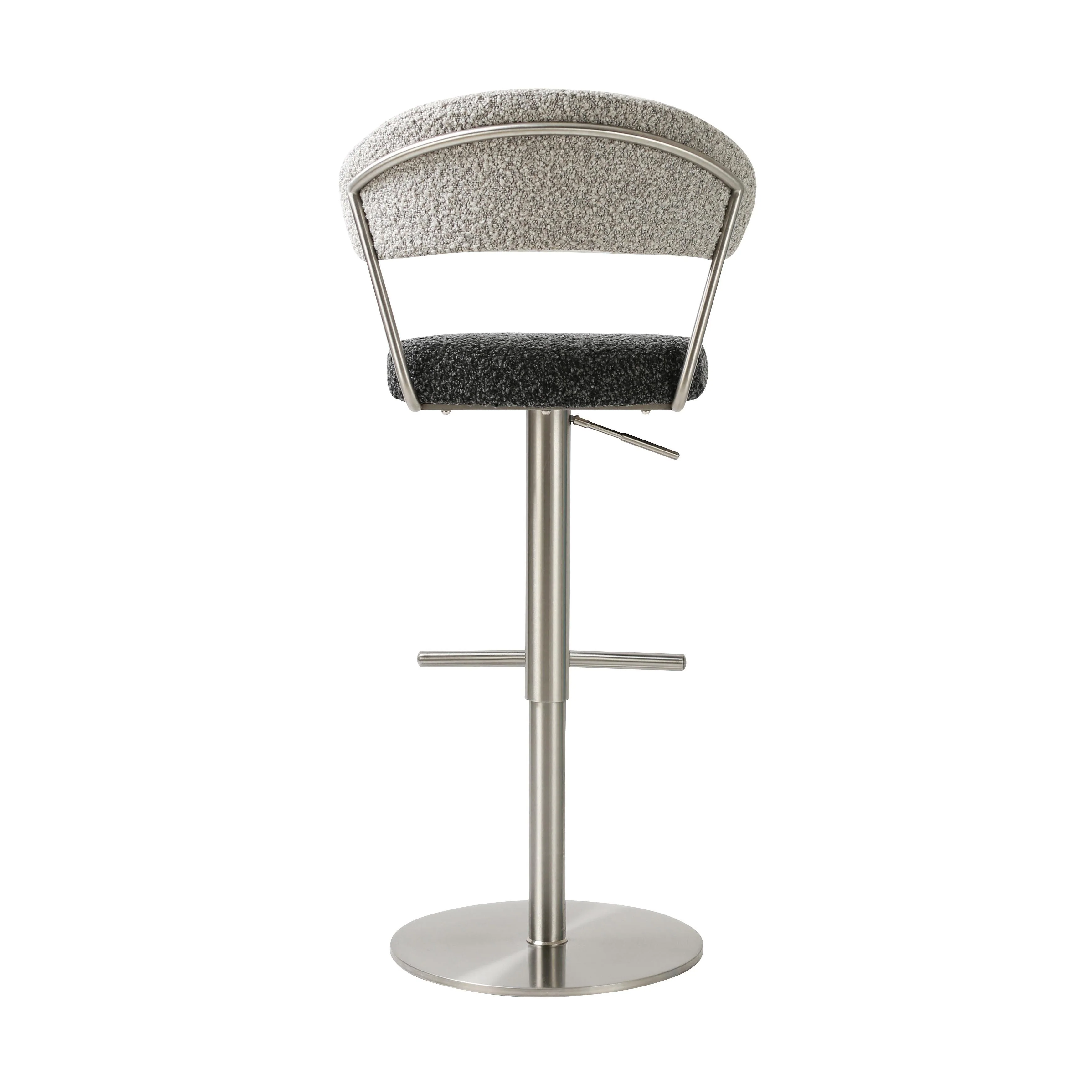 Cosmo Black and Grey Boucle Adjustable Stool - Image 4