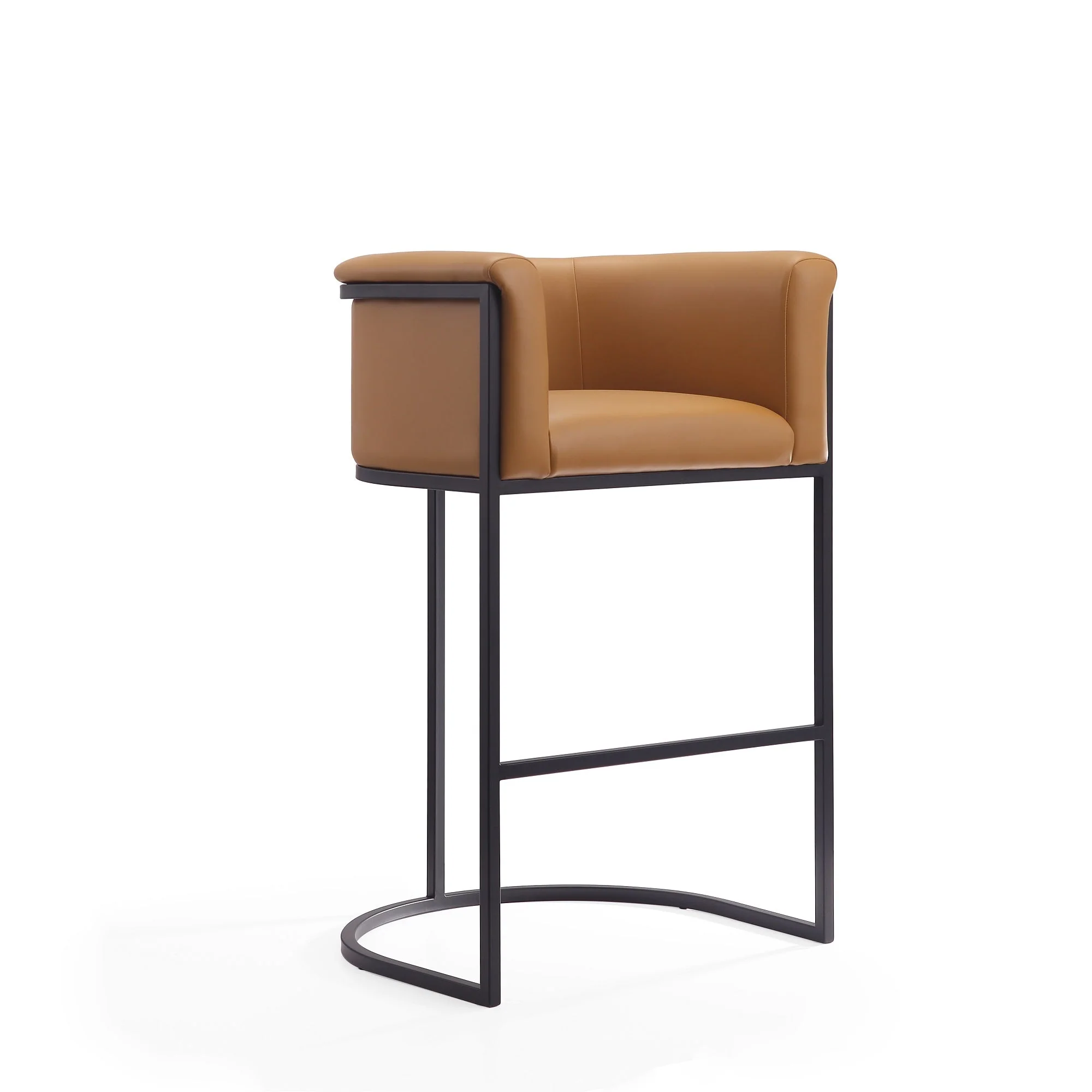 Cosmopolitan Barstool in Camel and Black (set of 2) - Image 4