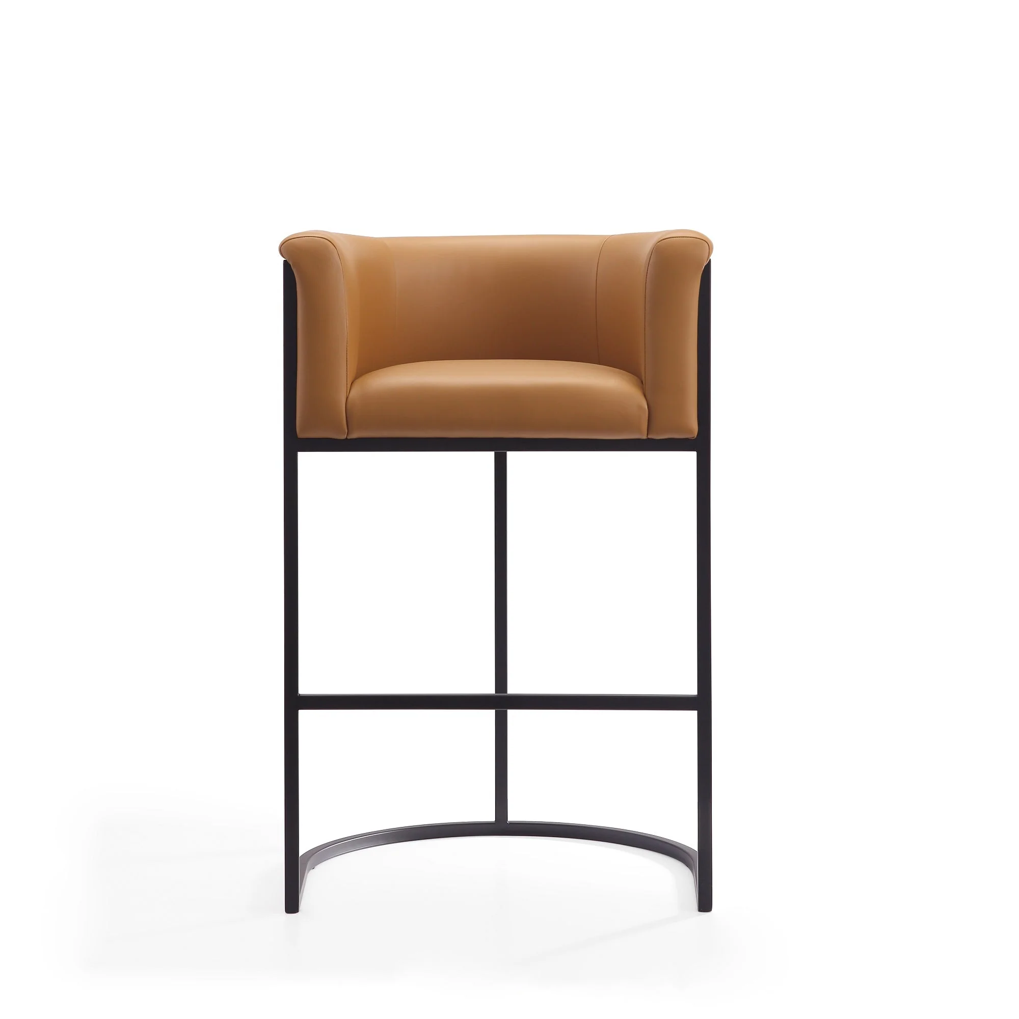 Cosmopolitan Barstool in Camel and Black (set of 2) - Image 5
