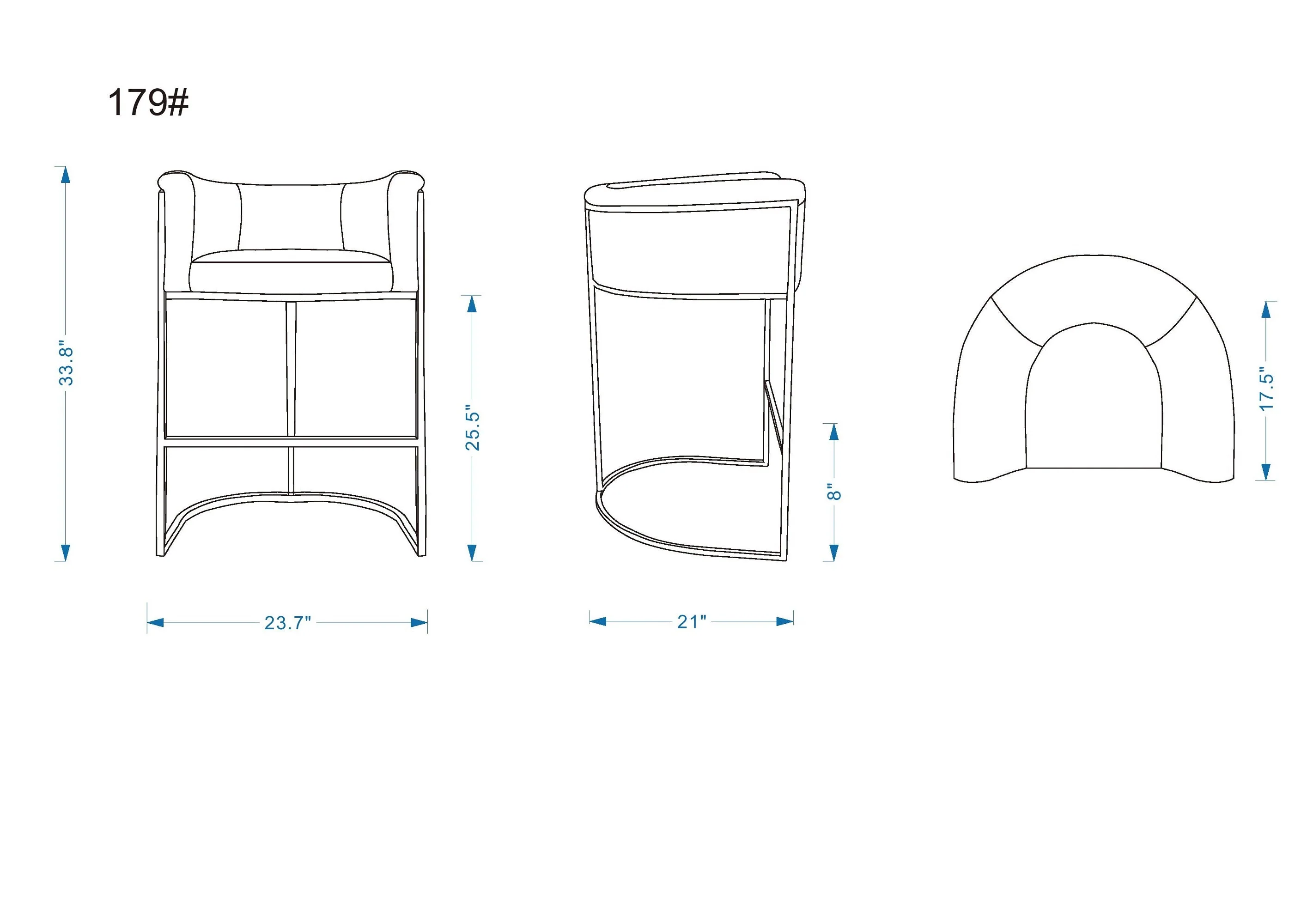 Cosmopolitan Counter Stool in Camel and Black (set of 2) - Image 3