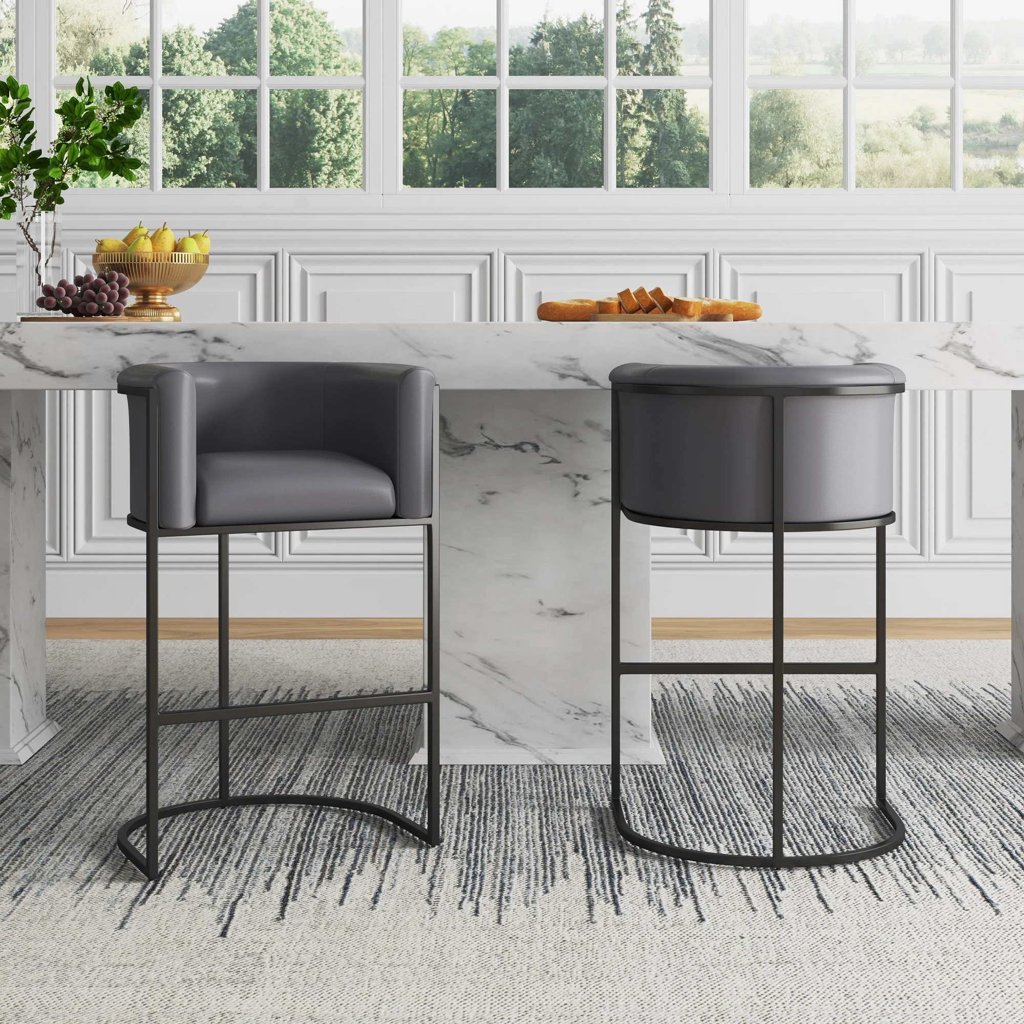 Cosmopolitan Counter Stool in Grey and Black - Image 2