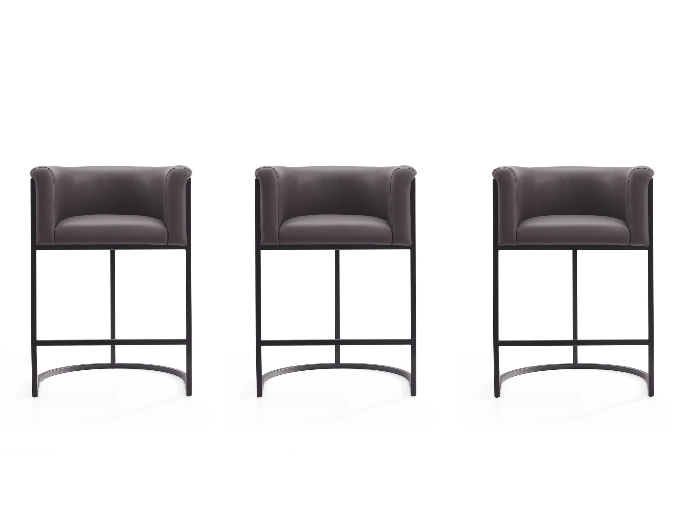 Cosmopolitan Counter Stool in Pebble and Black (set of 3)