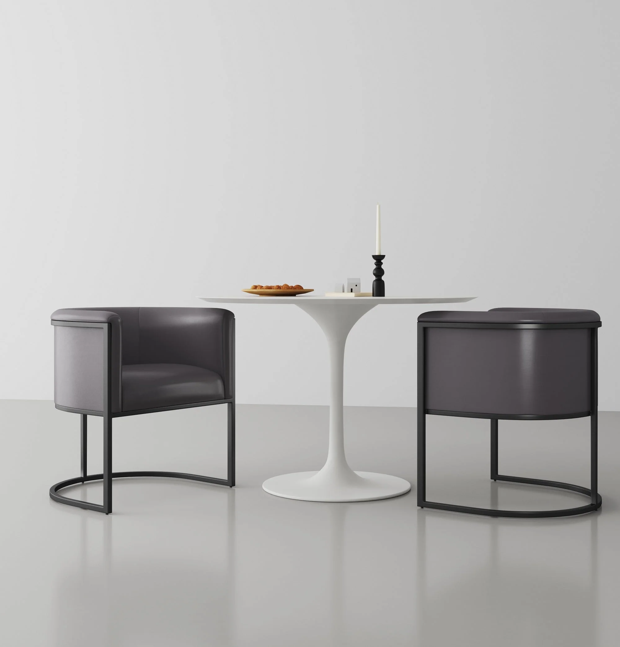 Cosmopolitan Dining Chair in Pebble and Black - Image 2