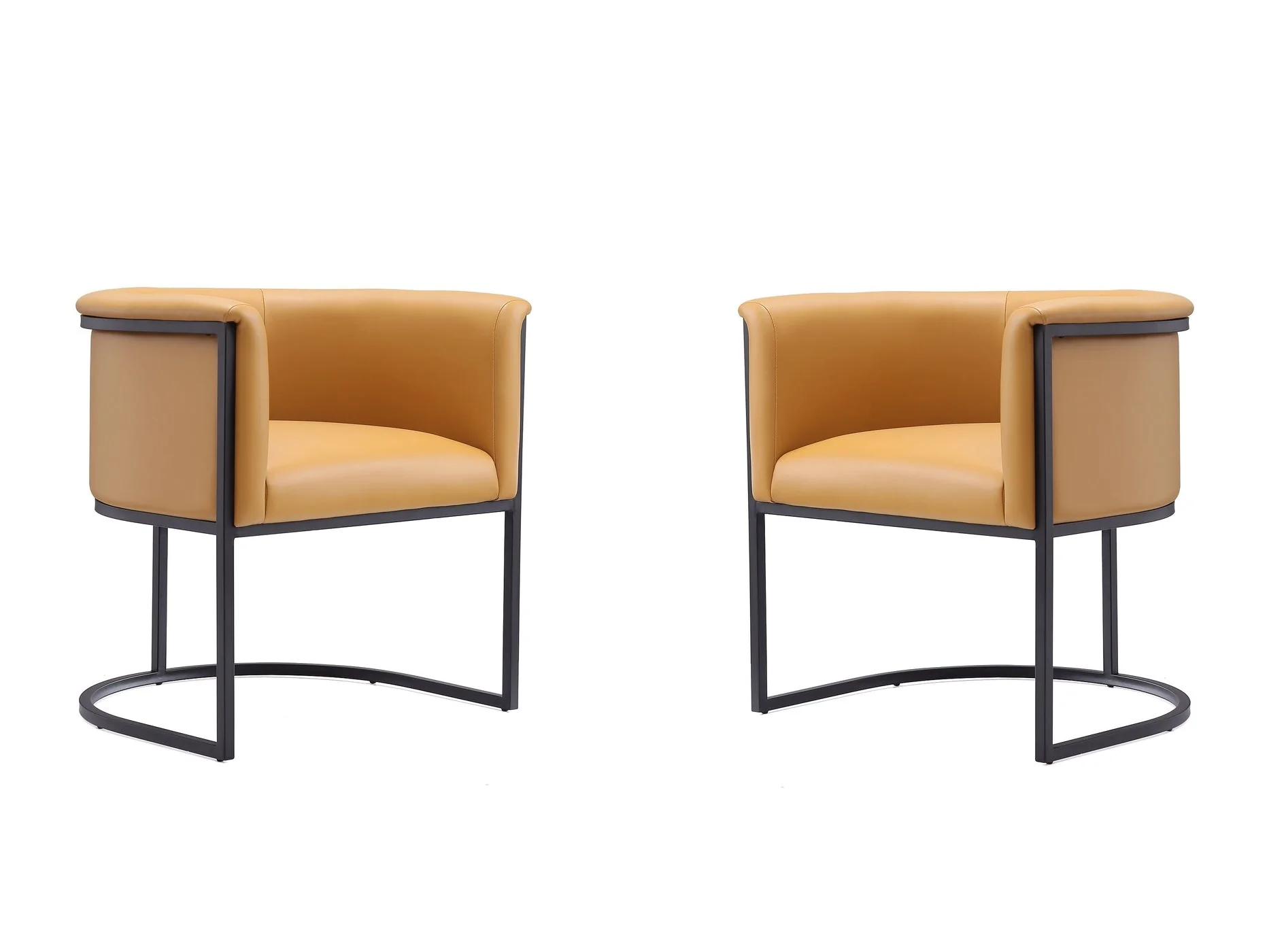 Cosmopolitan Dining Chair in Saddle and Black (set of 2)