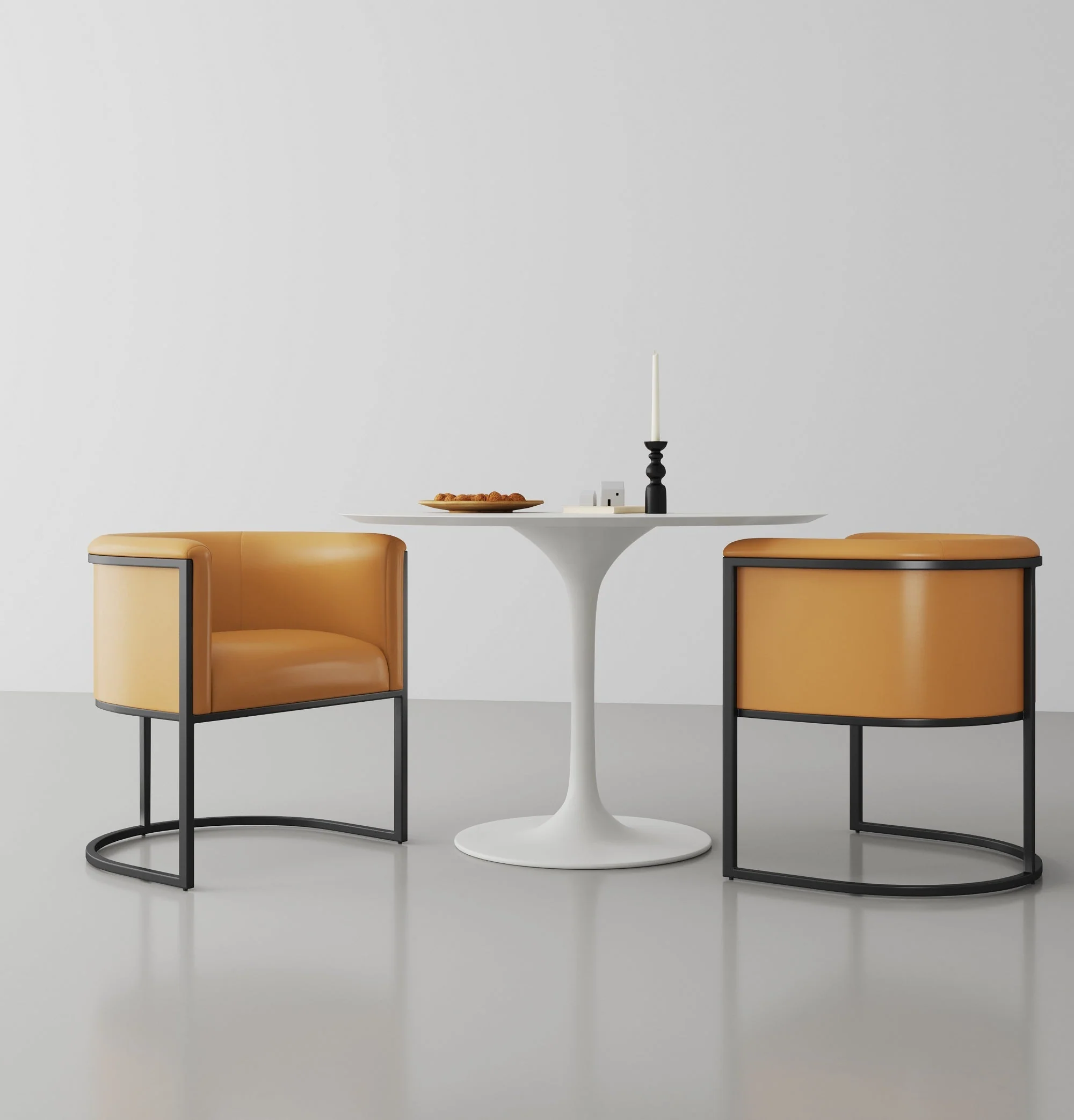 Cosmopolitan Dining Chair in Saddle and Black (set of 2) - Image 2