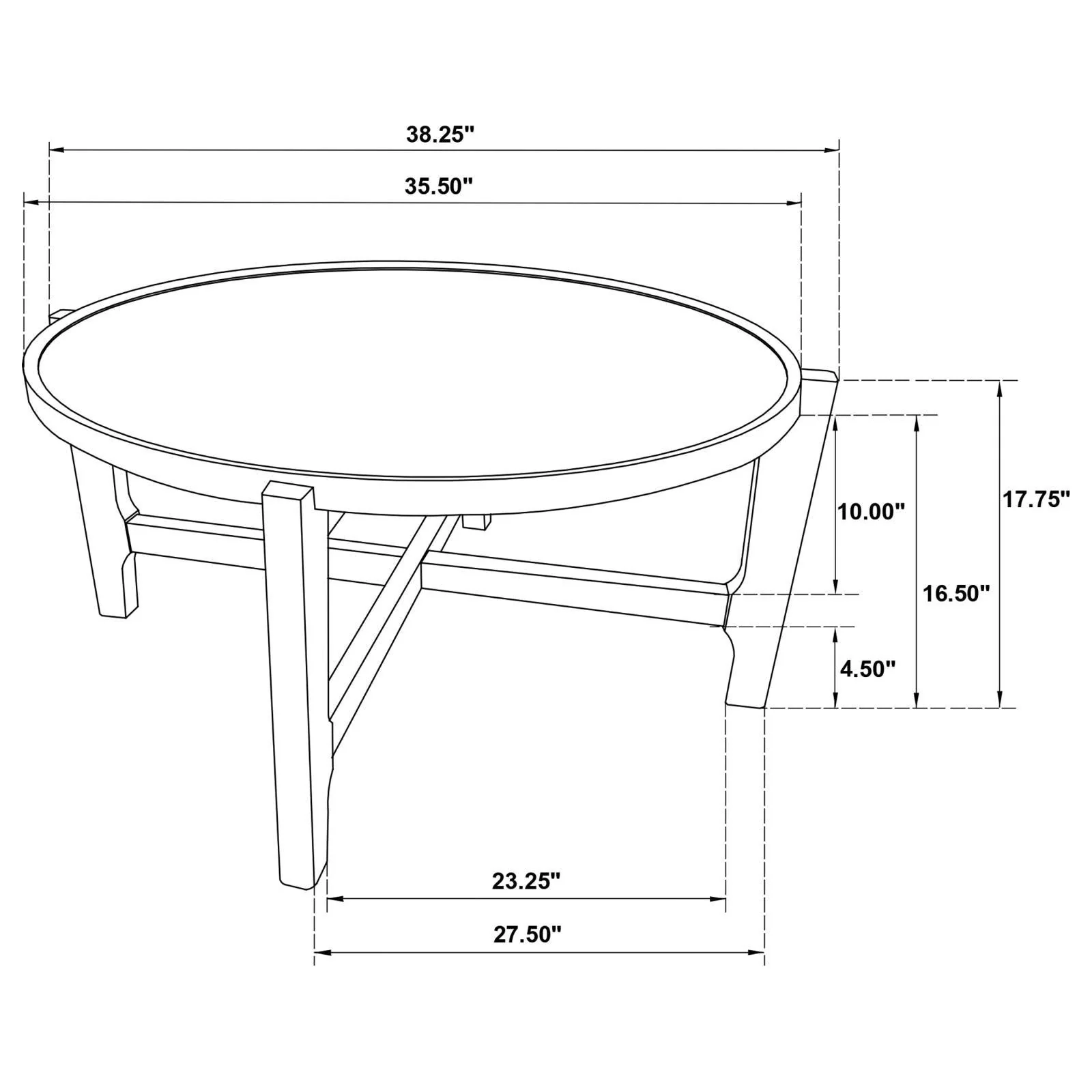 Cota Round Solid Wood Coffee Table Dark Brown - Image 7