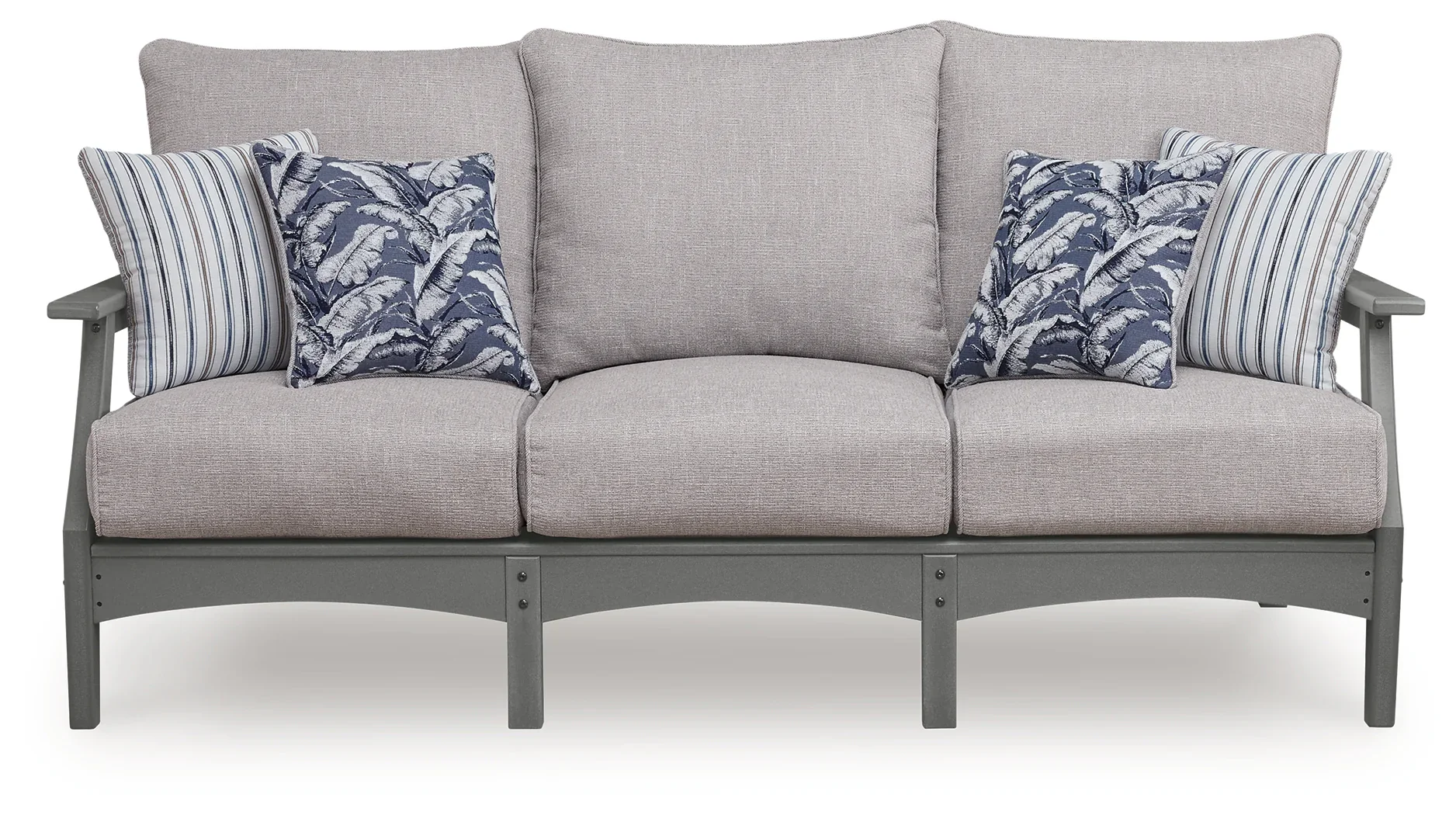 Cove Beach Gray Outdoor Sofa and Loveseat with Coffee Table - Image 5