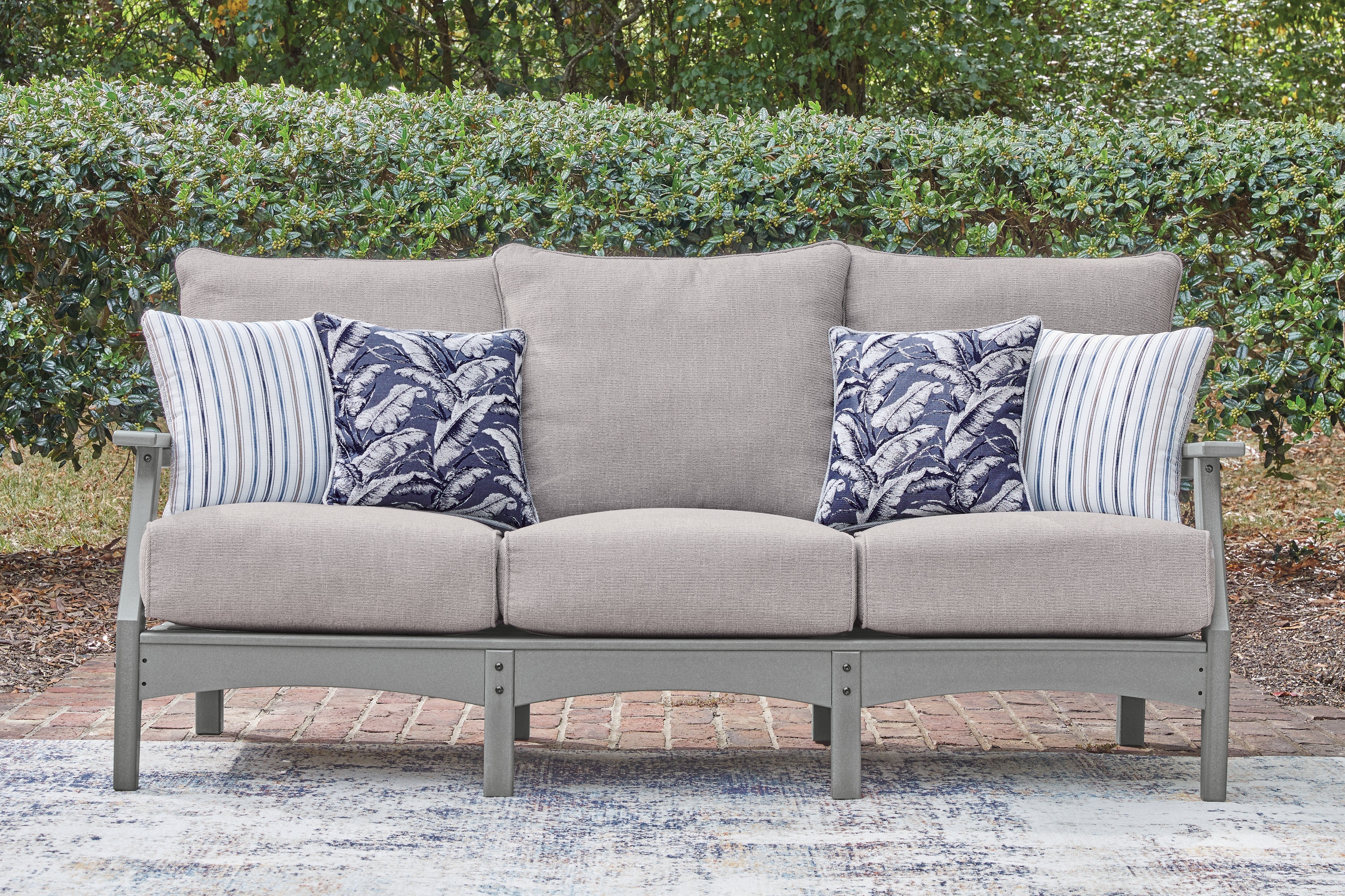 Cove Beach Gray Sofa with Cushion