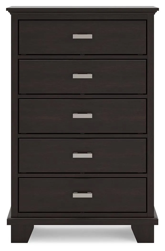 Covetown Dark Brown Chest of Drawers - Image 4