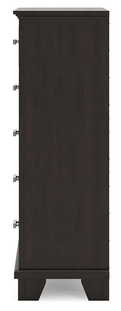 Covetown Dark Brown Chest of Drawers - Image 6
