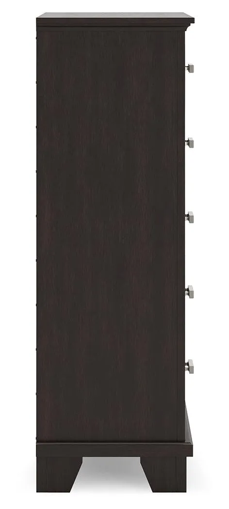 Covetown Dark Brown Chest of Drawers - Image 7