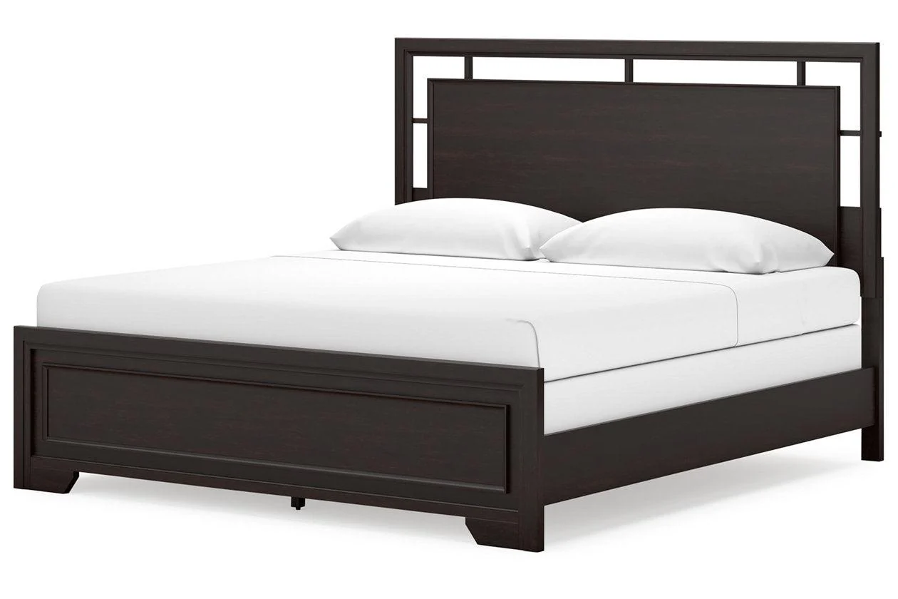 Covetown Dark Brown King Panel Bed - Image 3