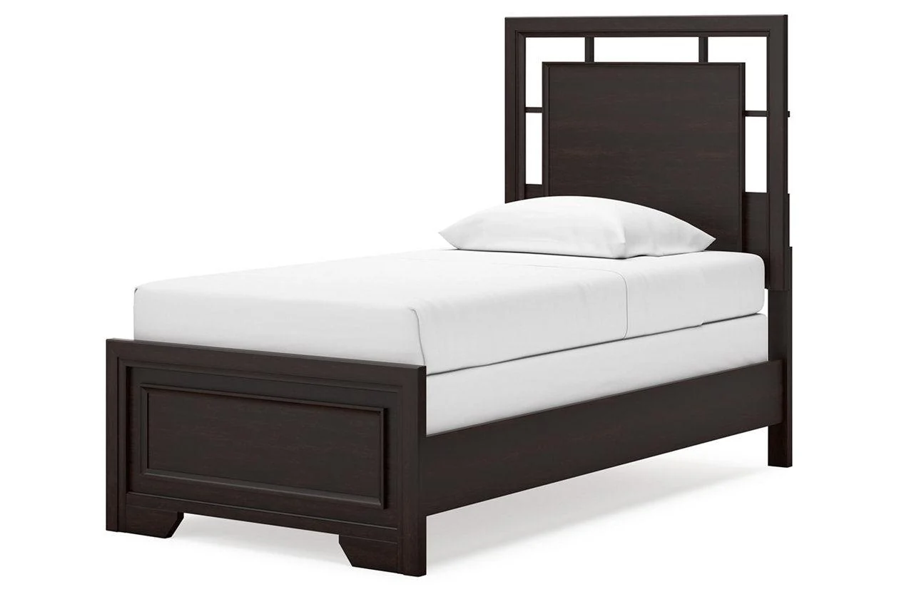 Covetown Dark Brown Twin Panel Bed - Image 4