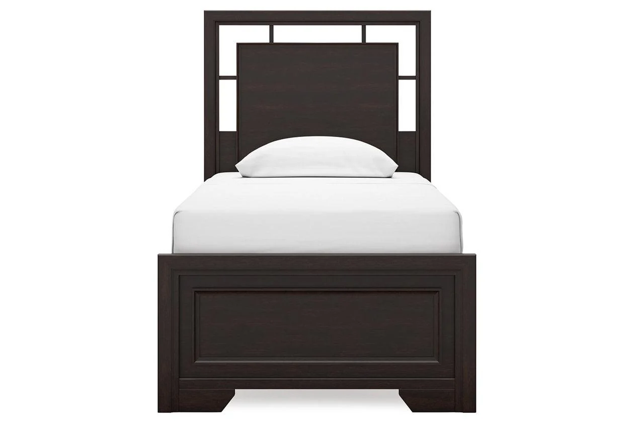 Covetown Dark Brown Twin Panel Bed - Image 5