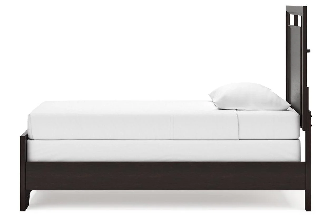 Covetown Dark Brown Twin Panel Bed - Image 7