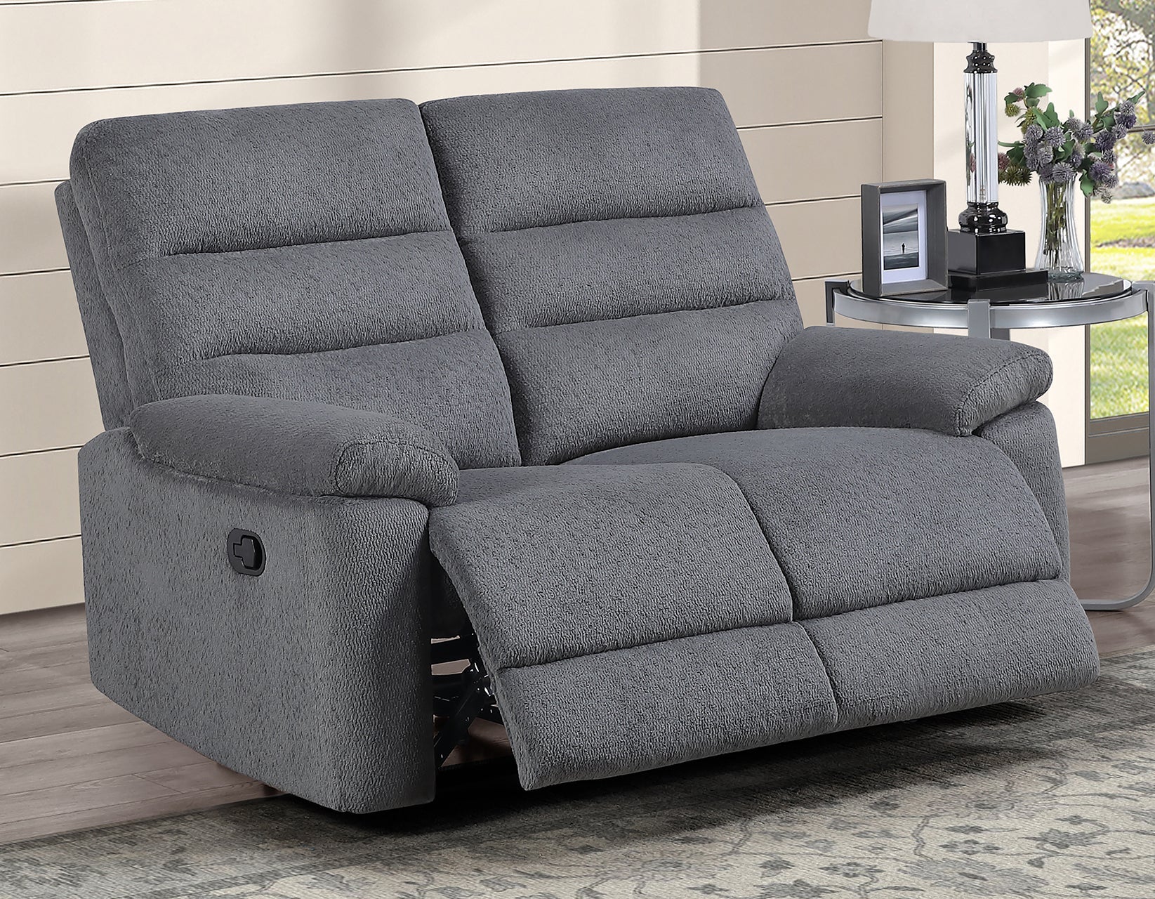 Cozy Gray 3-Piece Manual Reclining Set - Image 8