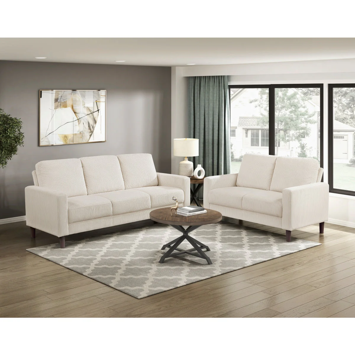 Crandall Beige Loveseat - Image 2