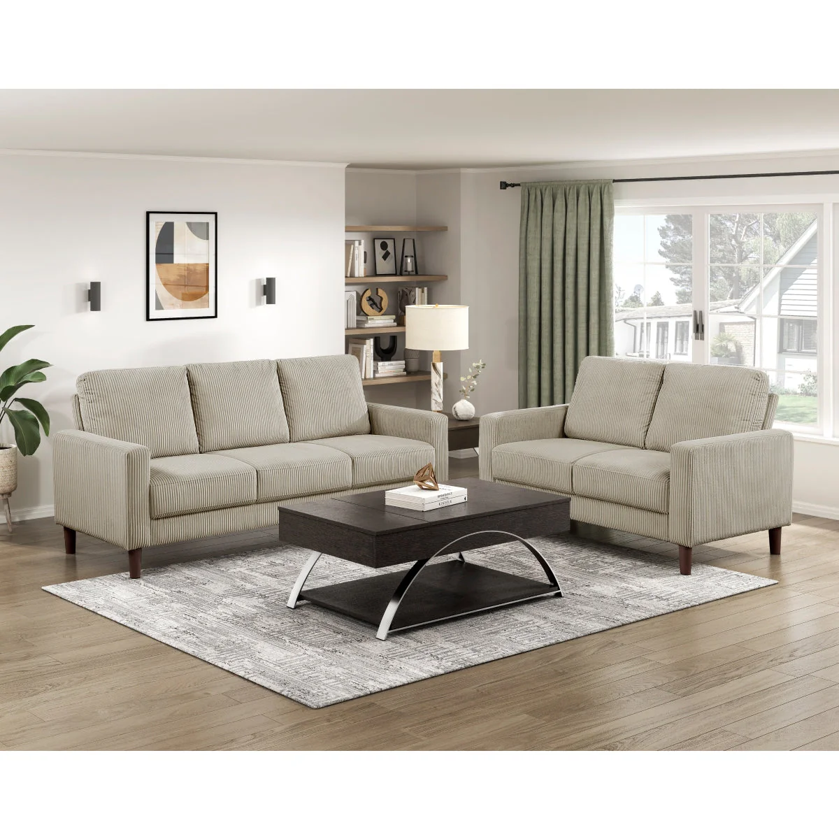 Crandall Taupe Loveseat - Image 3