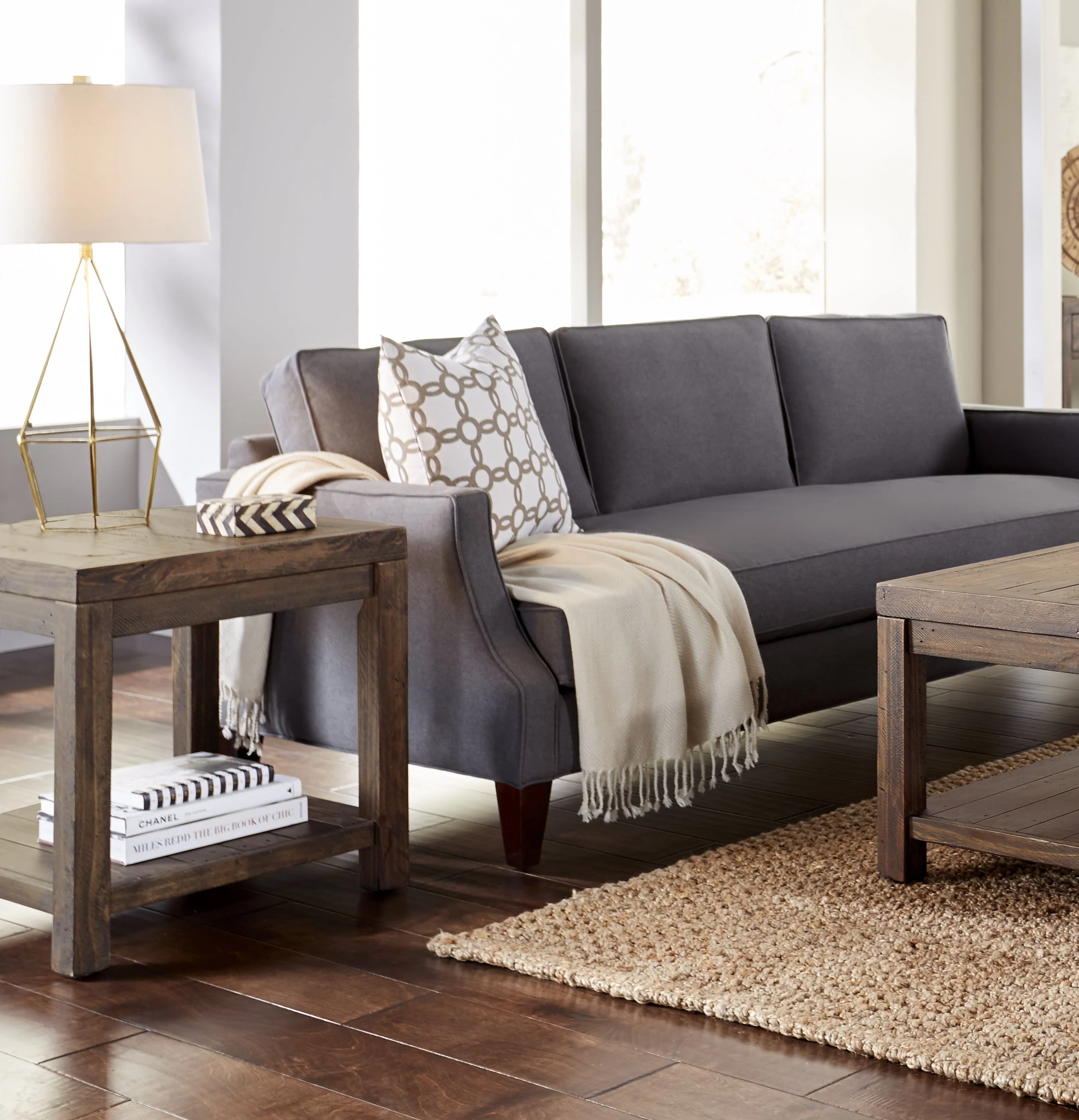 Craster Reclaimed Wood Square Side Table in Smoky Taupe - Image 2