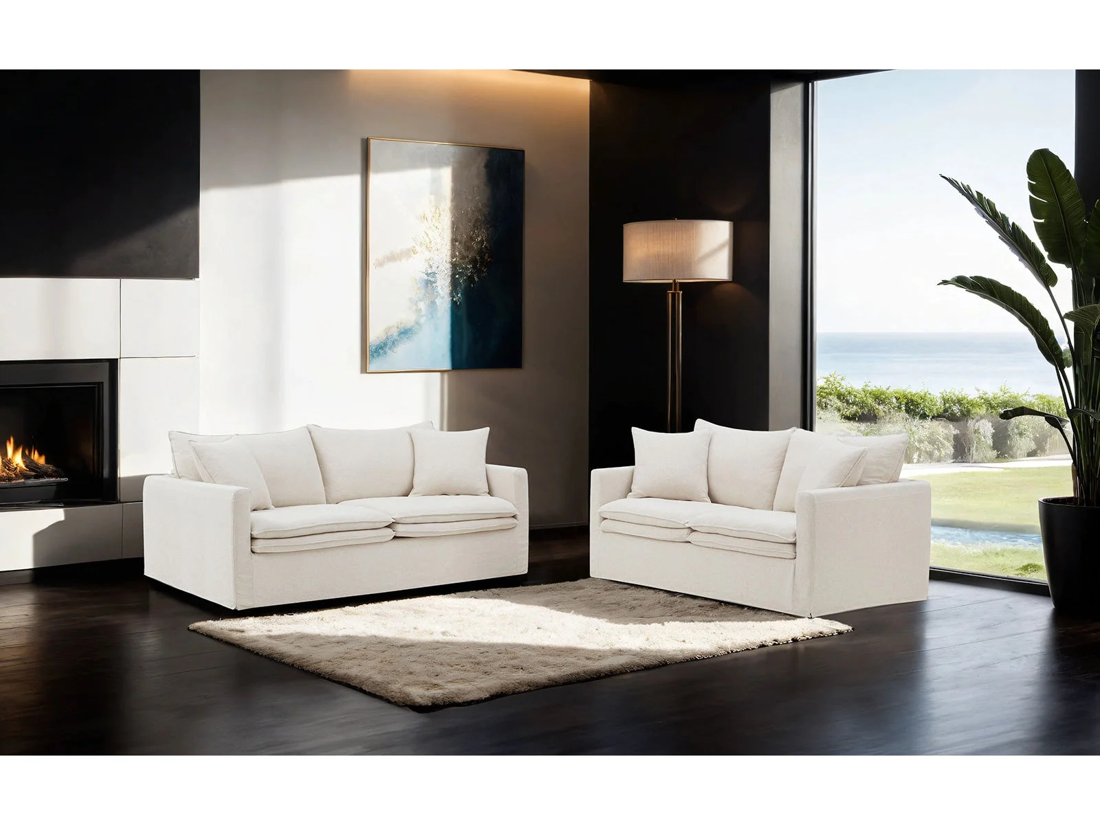 Crayford Taupe Upholstery Living Room Set