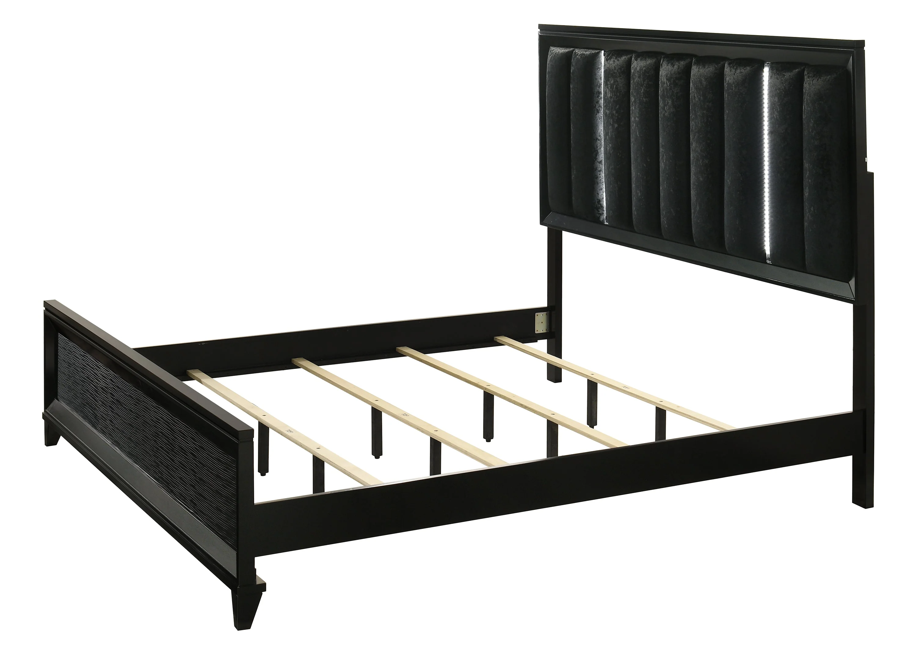 Cressida Black King Upholstered LED Panel Bed - Image 2