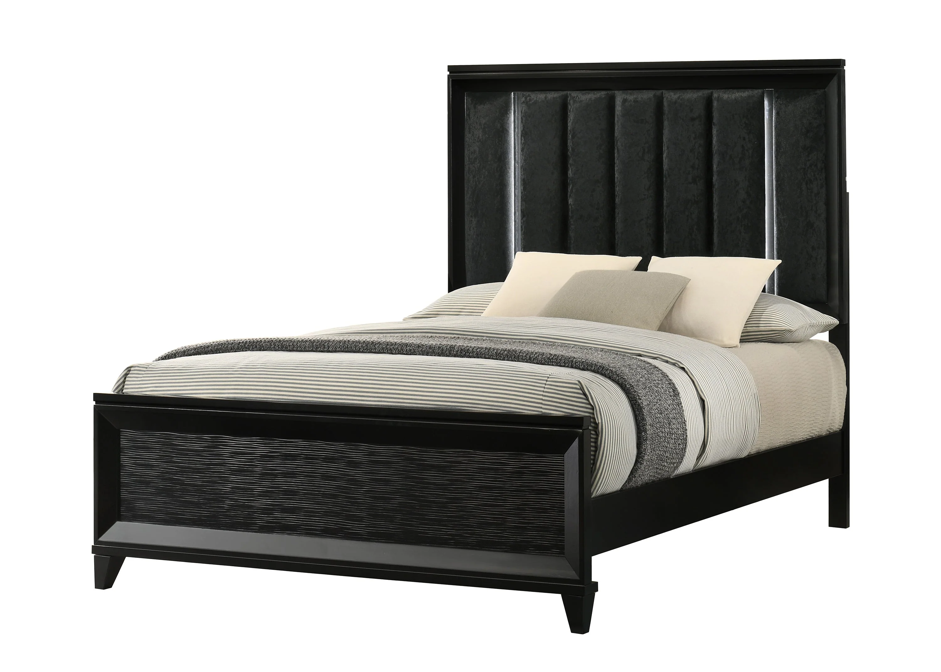 Cressida Black Upholstered LED Panel Bedroom Set - Image 6