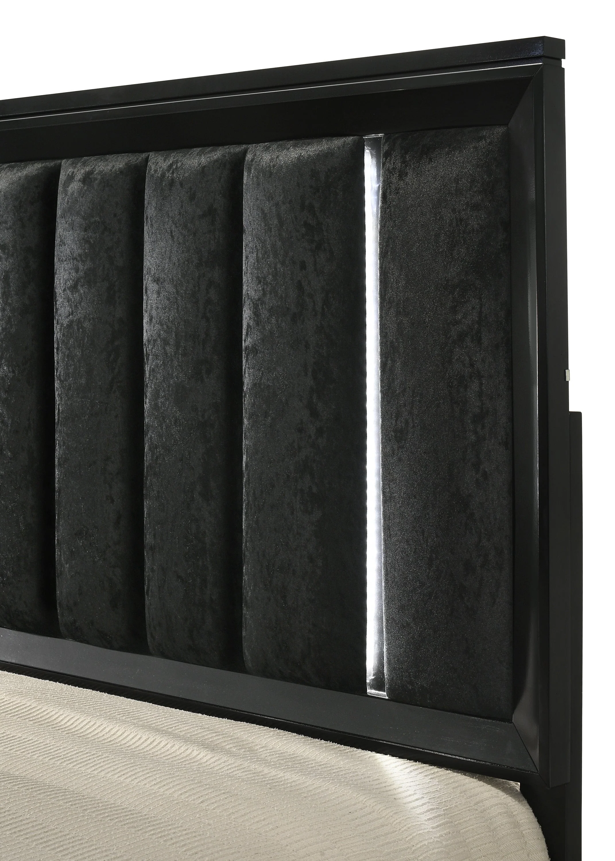 Cressida Black Upholstered LED Panel Bedroom Set - Image 9
