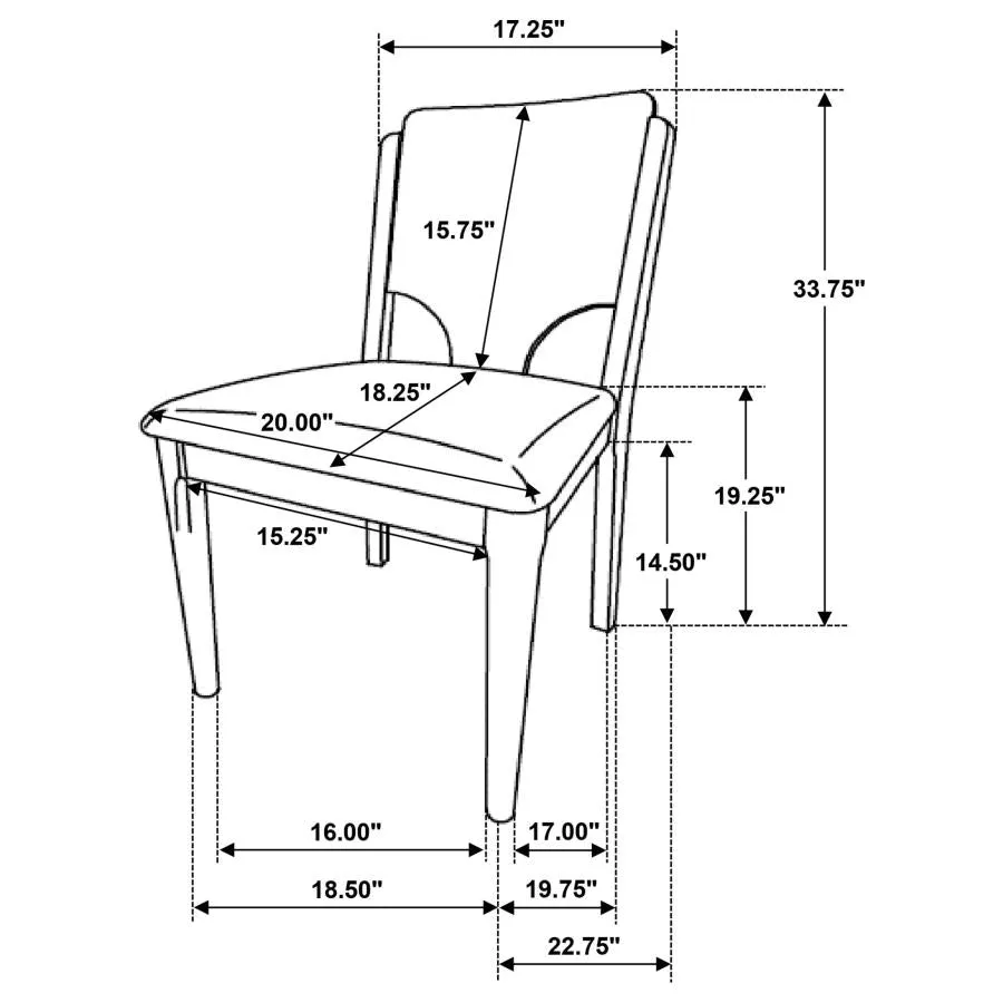 Crestmore Walnut 5-piece Rectangular Dining Table Set - Image 15