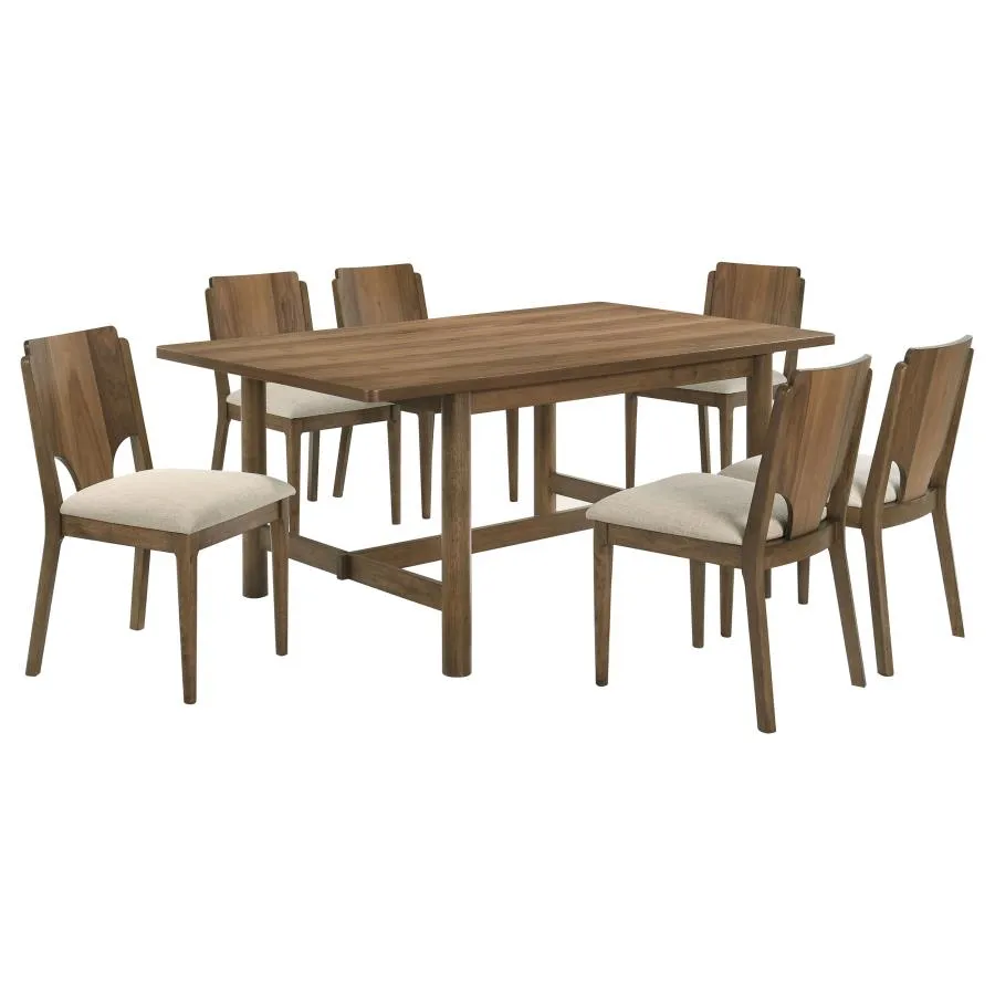 Crestmore Walnut 7-piece Rectangular Dining Table Set - Image 2