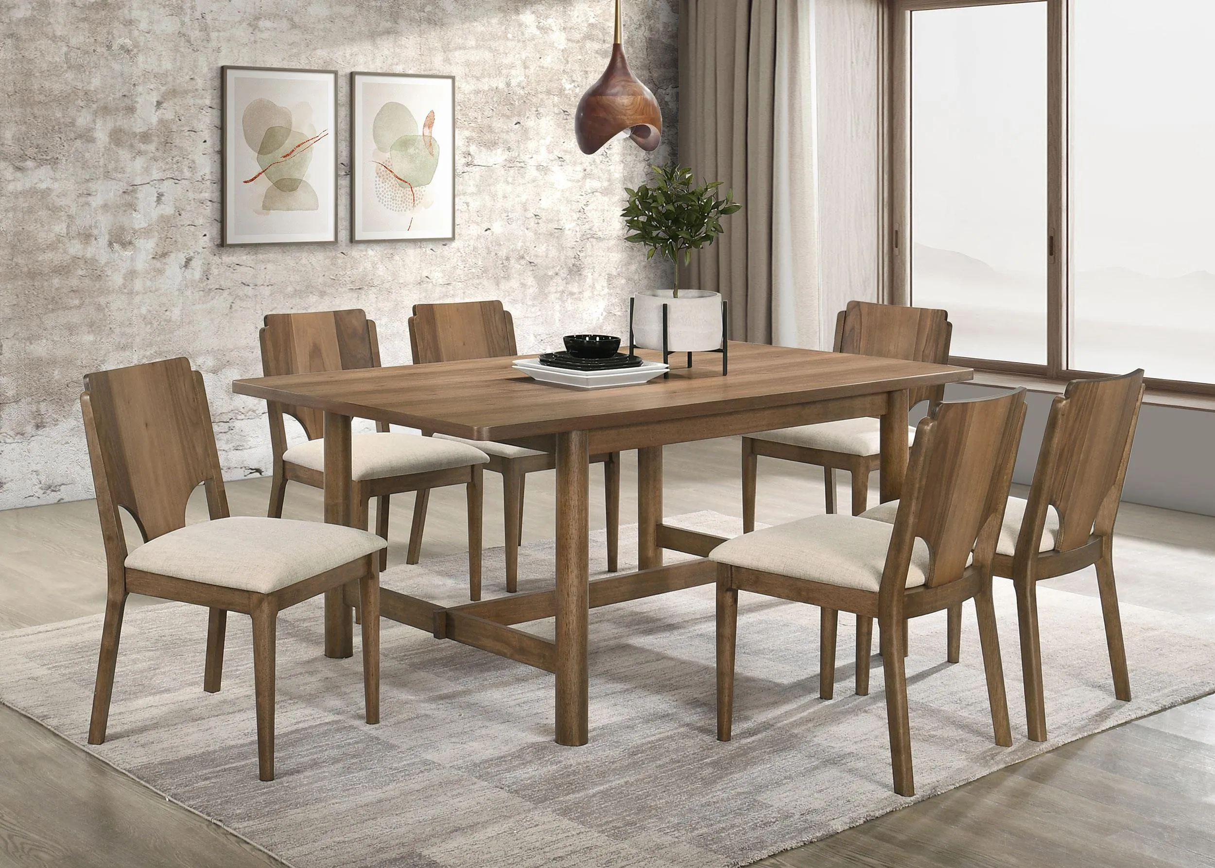 Crestmore Walnut Rectangular Wood Dining Table - Image 8