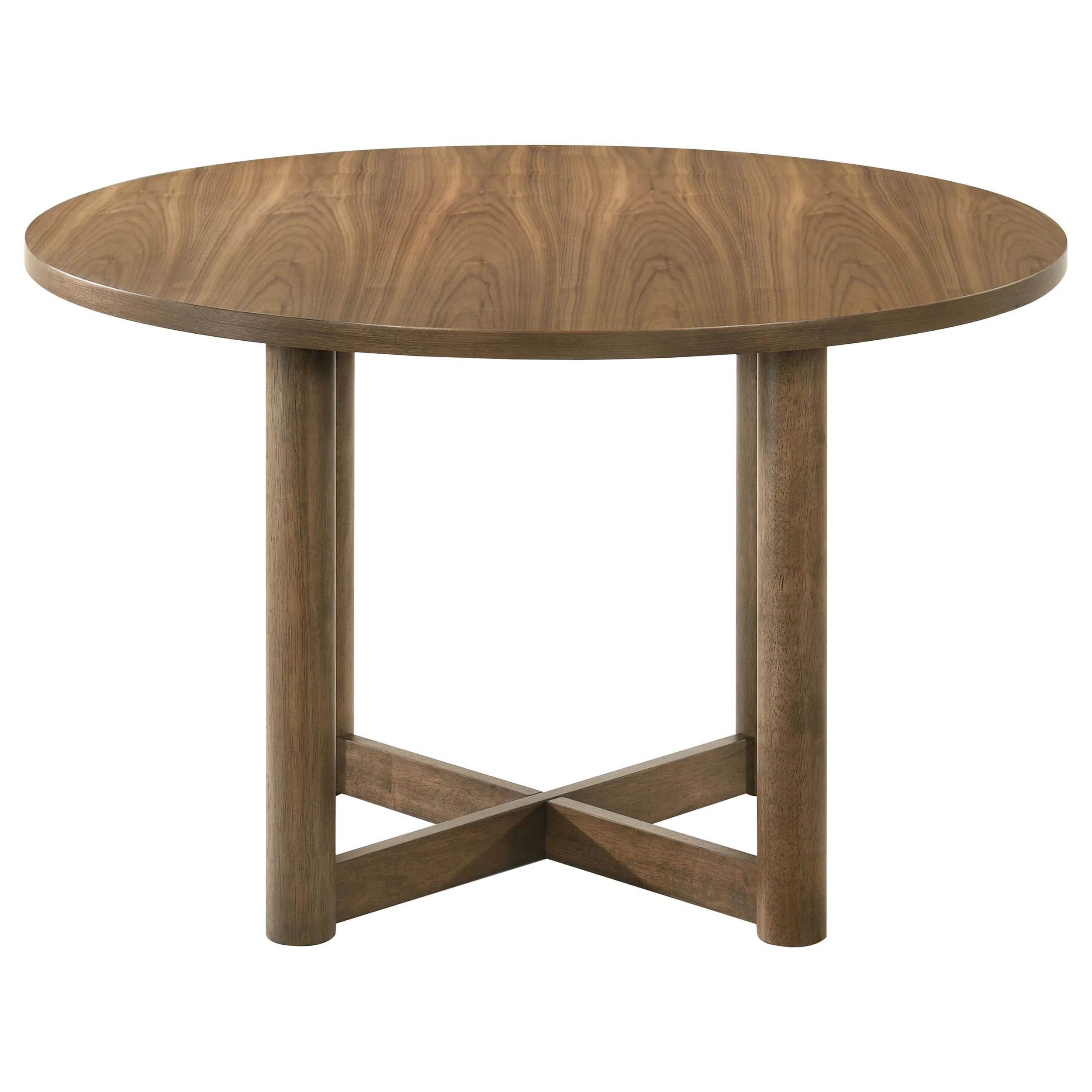Crestmore Walnut Round Wood Dining Table - Image 4