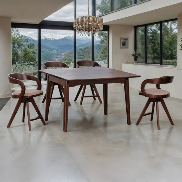 Croglio Rich Walnut 5-Pc Counter Height Table Set
