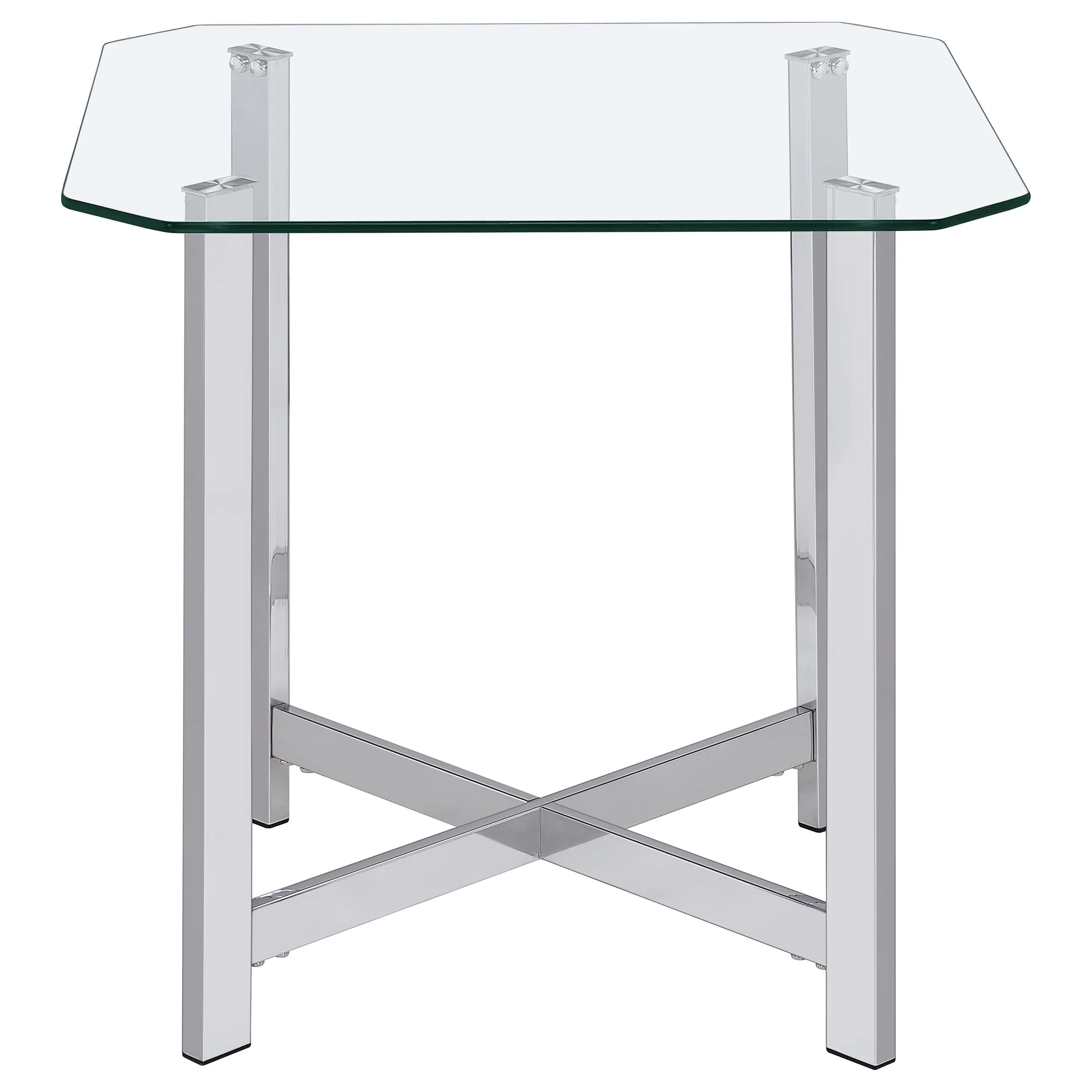 Cronin Chrome 2-piece Tempered Glass Top Coffee Table Set - Image 4