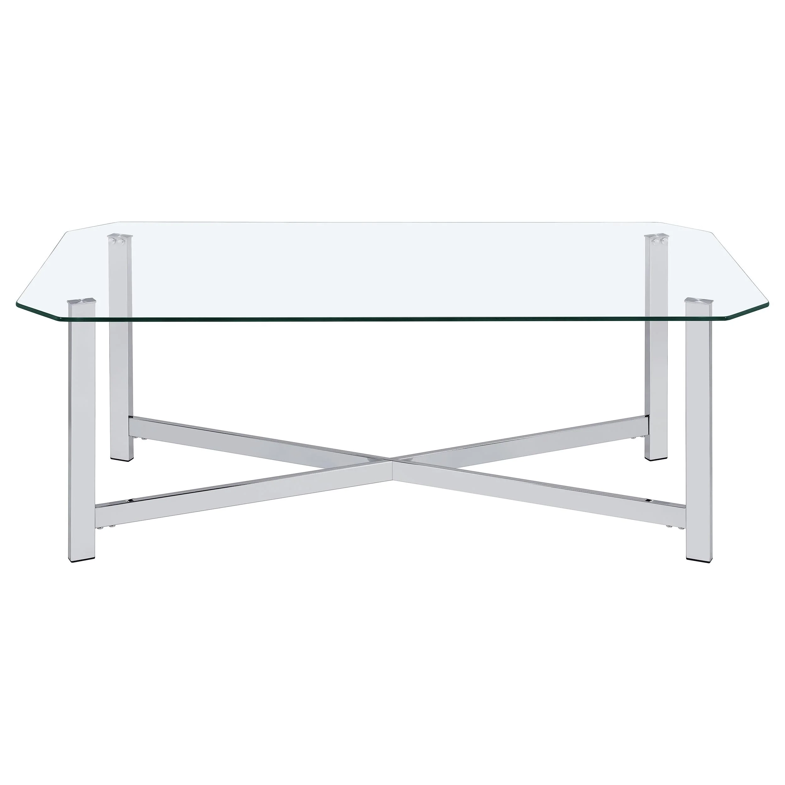 Cronin Chrome 2-piece Tempered Glass Top Coffee Table Set - Image 7