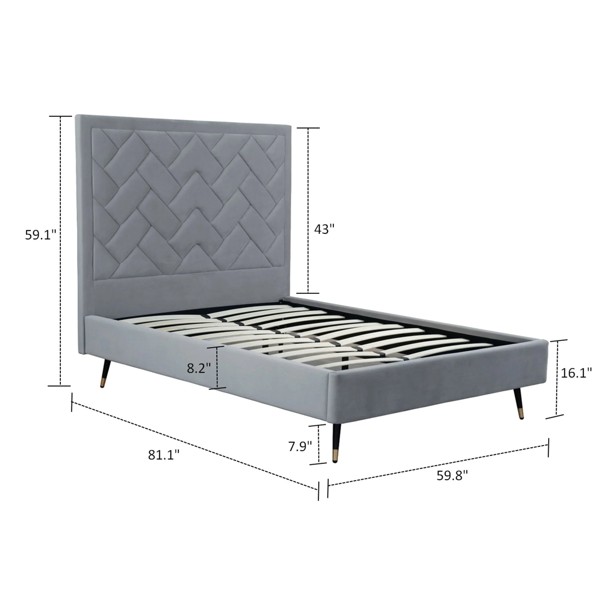 Crosby Full- Size Bed in Grey - Image 3