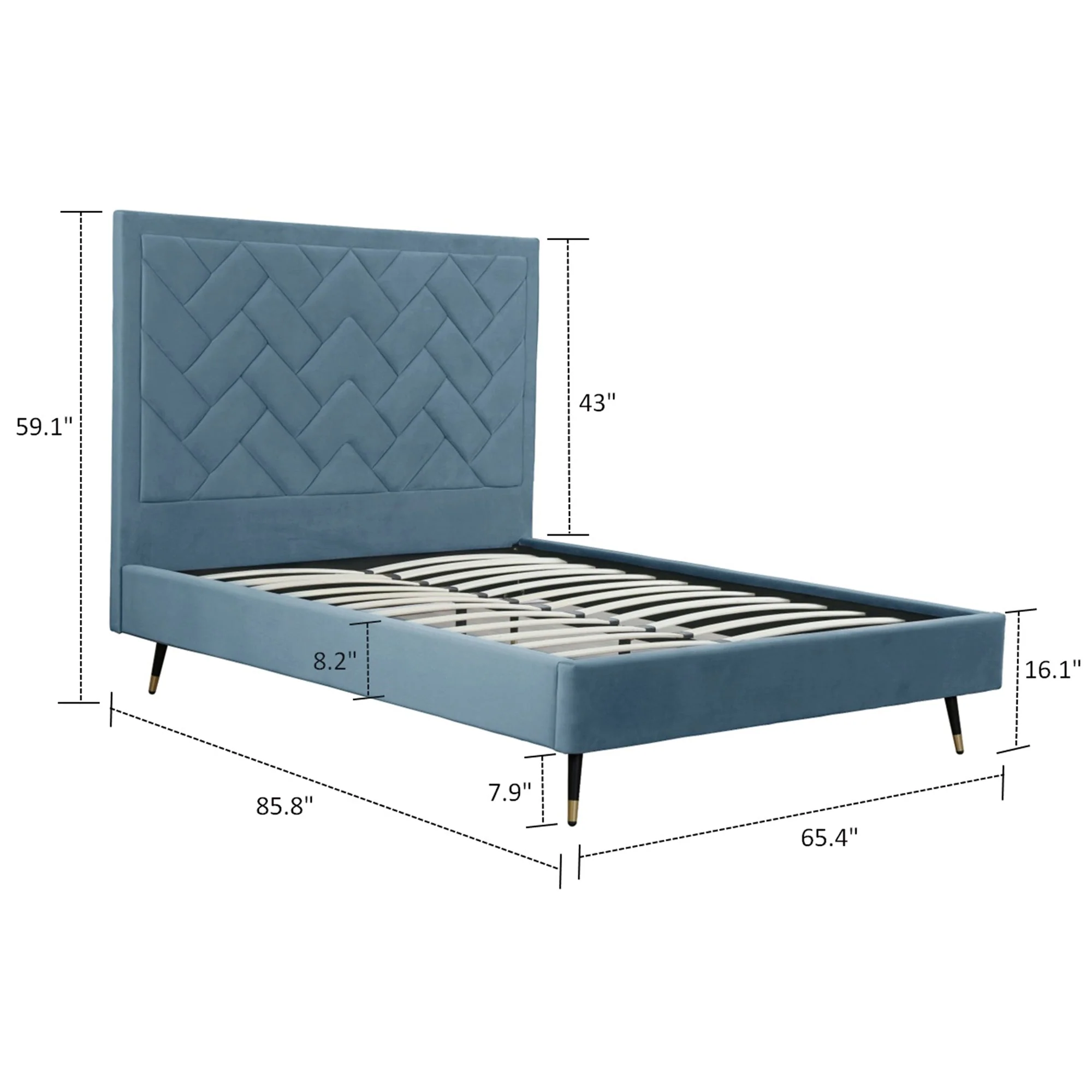 Crosby Queen-Size Bed in Blue - Image 3