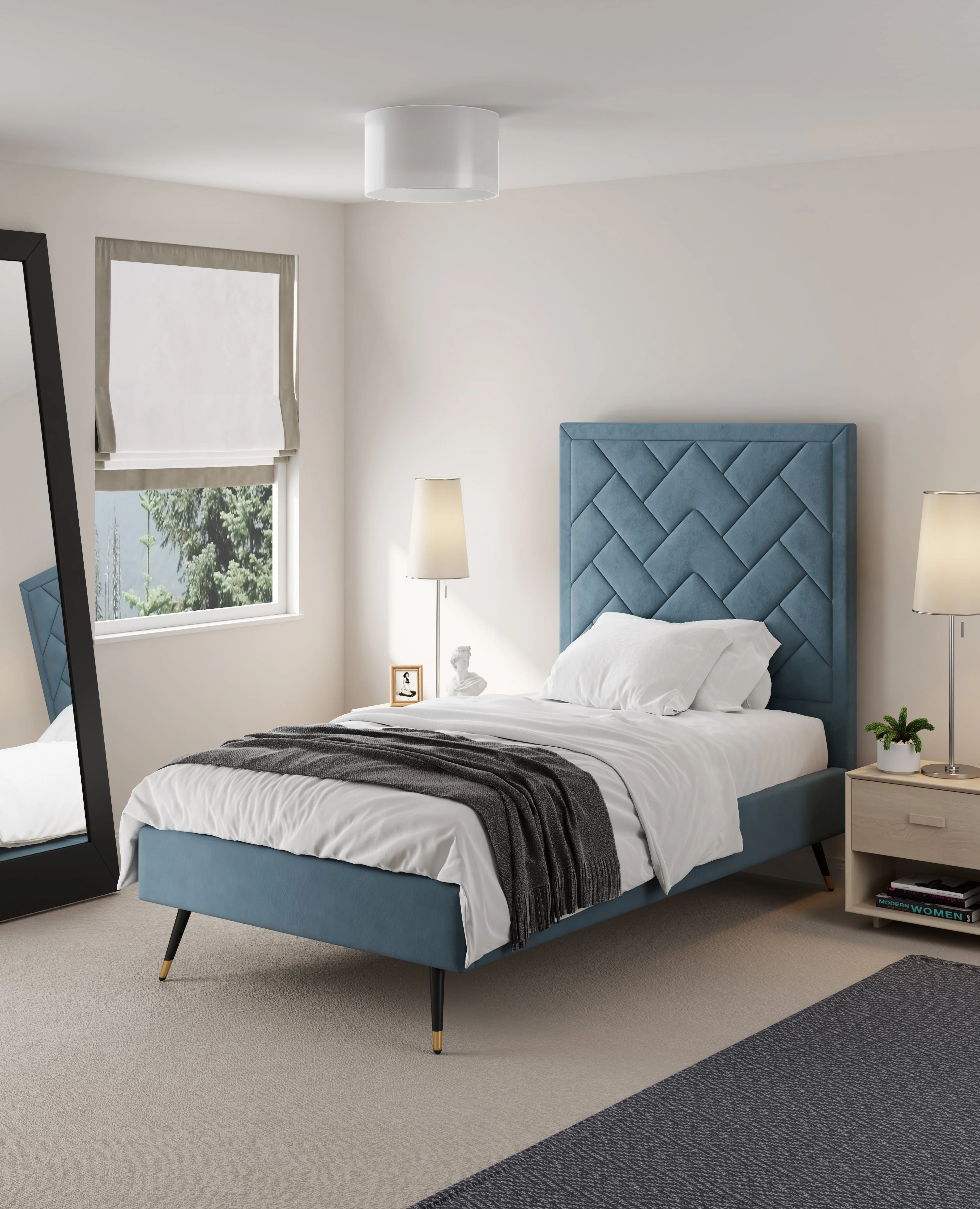 Crosby Twin-Size Bed in Blue - Image 2